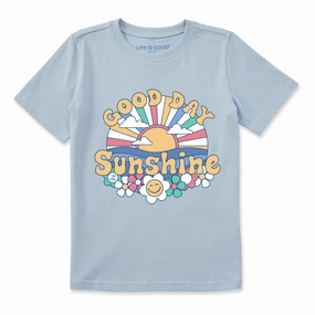 Kids Groovy Good Day Sunshine Short Sleeve Crusher Tee Loose fitting comfort Layering Comfort