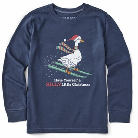 Wedding Stylish Comfort Kids Have Yourself a Silly Little Christmas Long Sleeve Crusher Tee