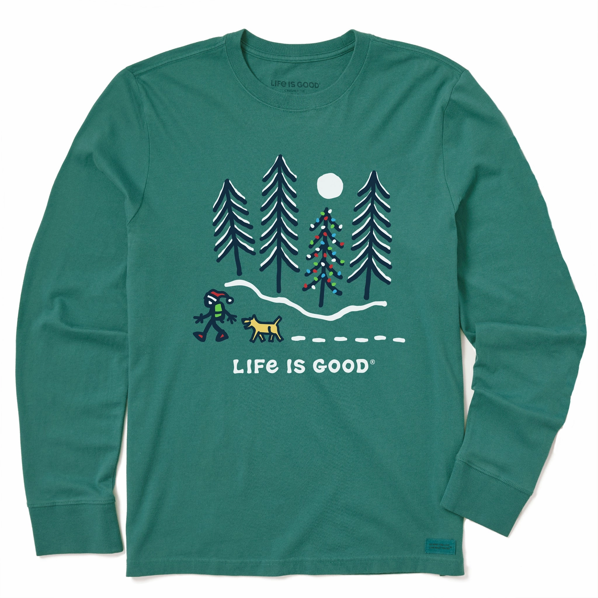 Fresh Comfort Style Eco Friendly Material Kids Holiday Hike Through the Woods Long Sleeve Crusher Tee
