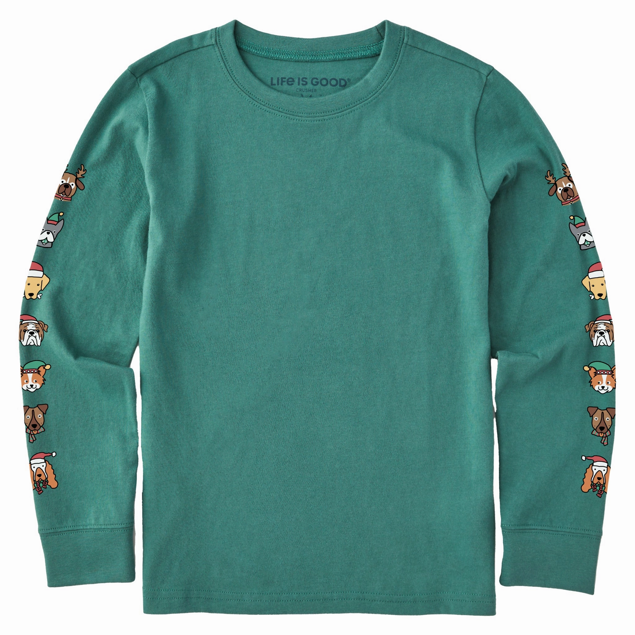Quality Layer Kids Holiday Pups Long Sleeve Crusher Tee