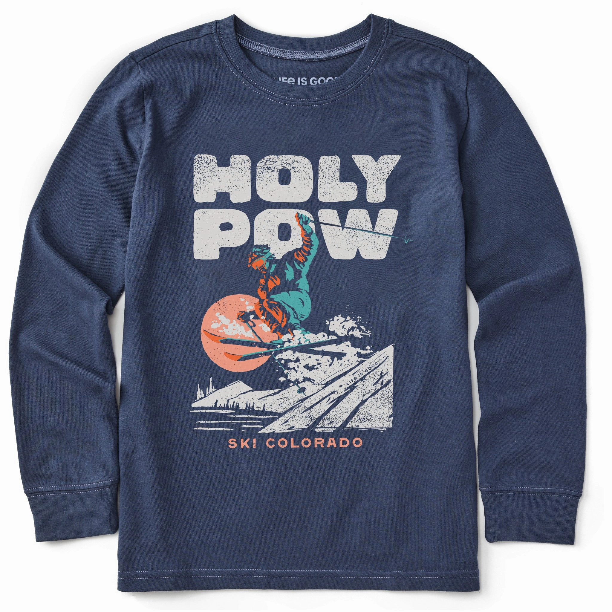 easy to pair Performance Fit Kids Holy Pow Ski Colorado Long Sleeve Crusher Tee