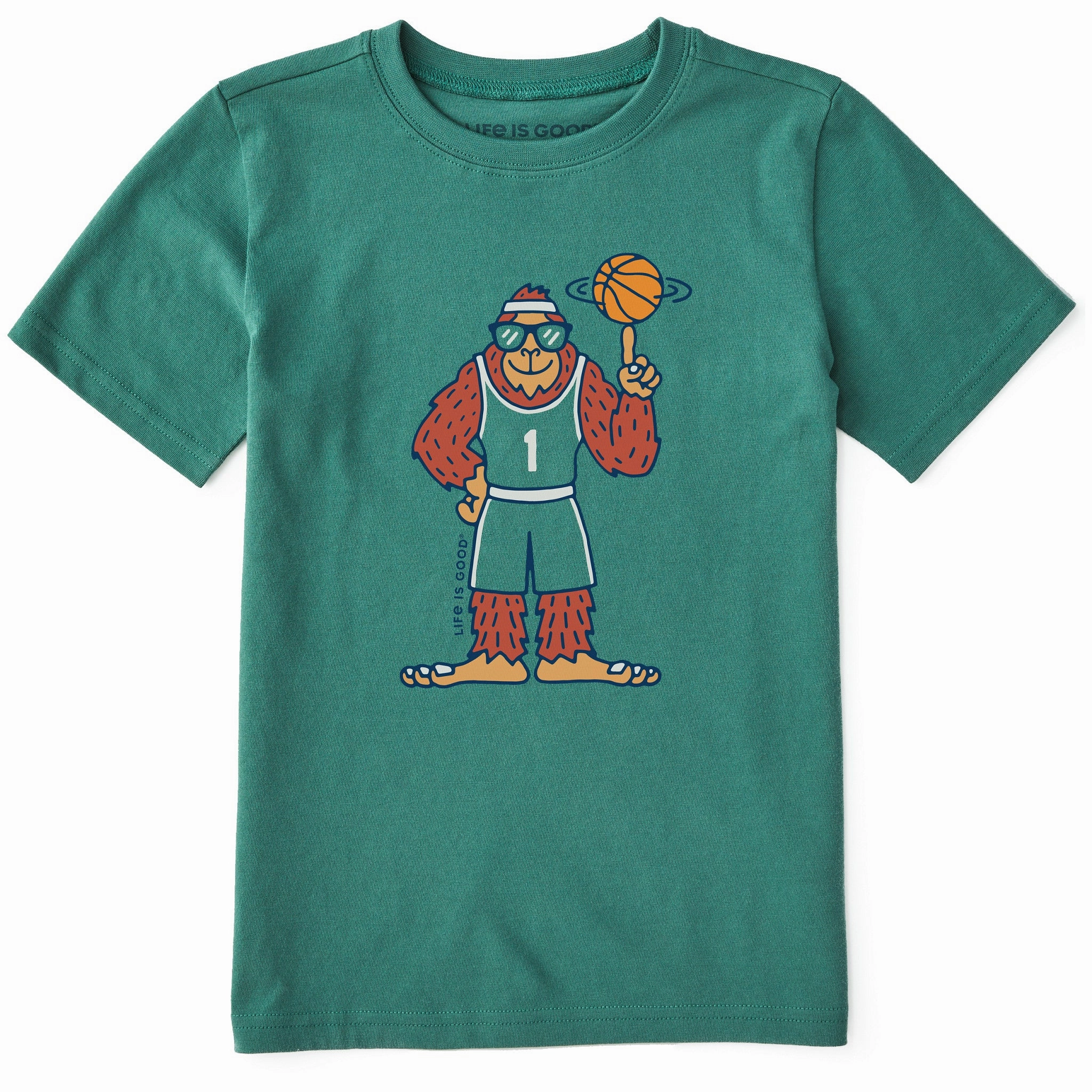 No Slip Shoulder Design Kids Hoopin' Bigfoot Short Sleeve Crusher Tee