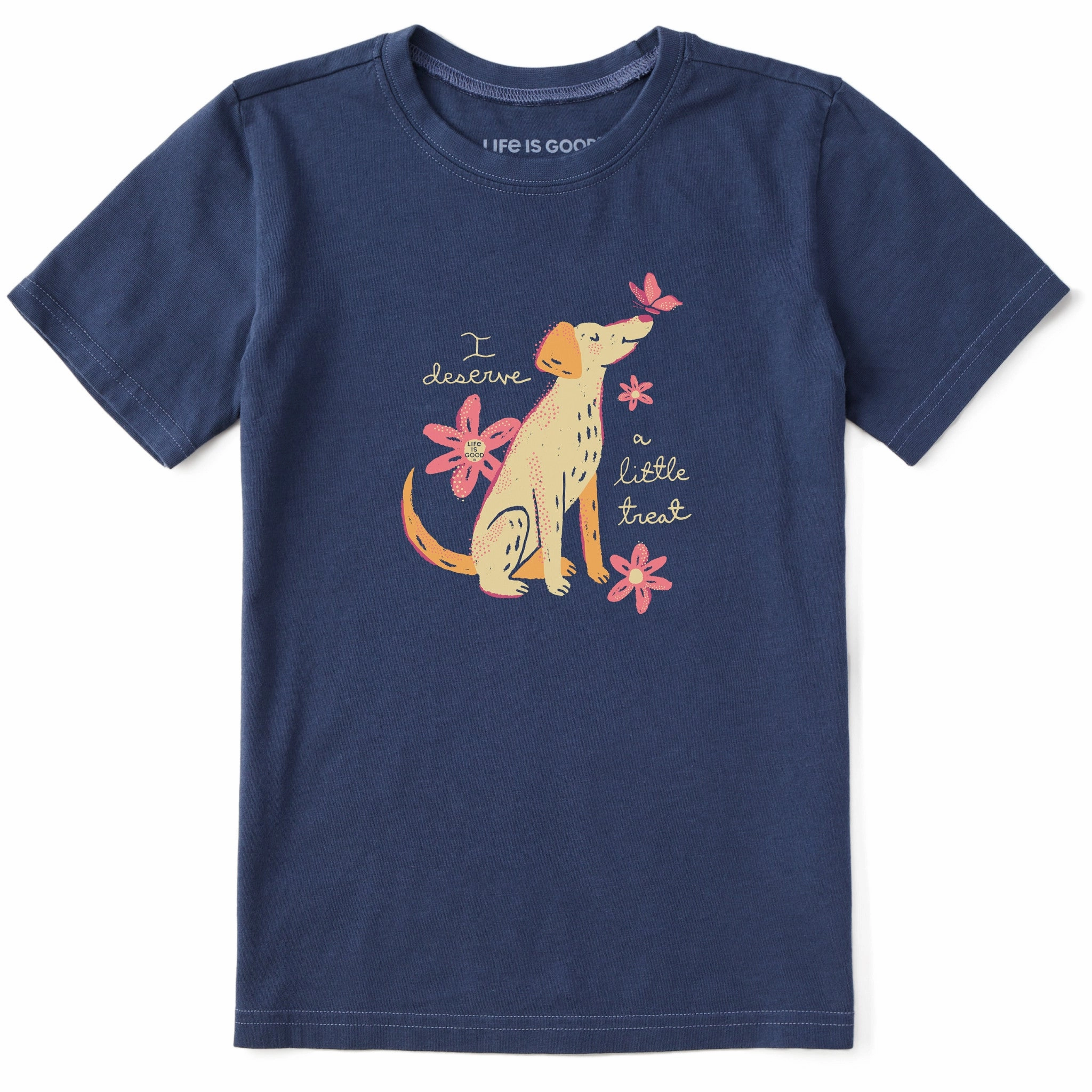 Kids I Deserve a Little Dog Treat Short Sleeve Crusher Tee Cozy Comfort Layer Ready