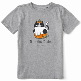Kids If it fits I sits Short Sleeve Crusher Tee Moisture wicking Gym clothing