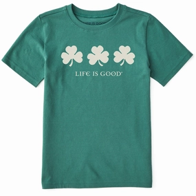 Kids Irish Shamrocks Short Sleeve Crusher Tee Light Flex Sleek Comfort