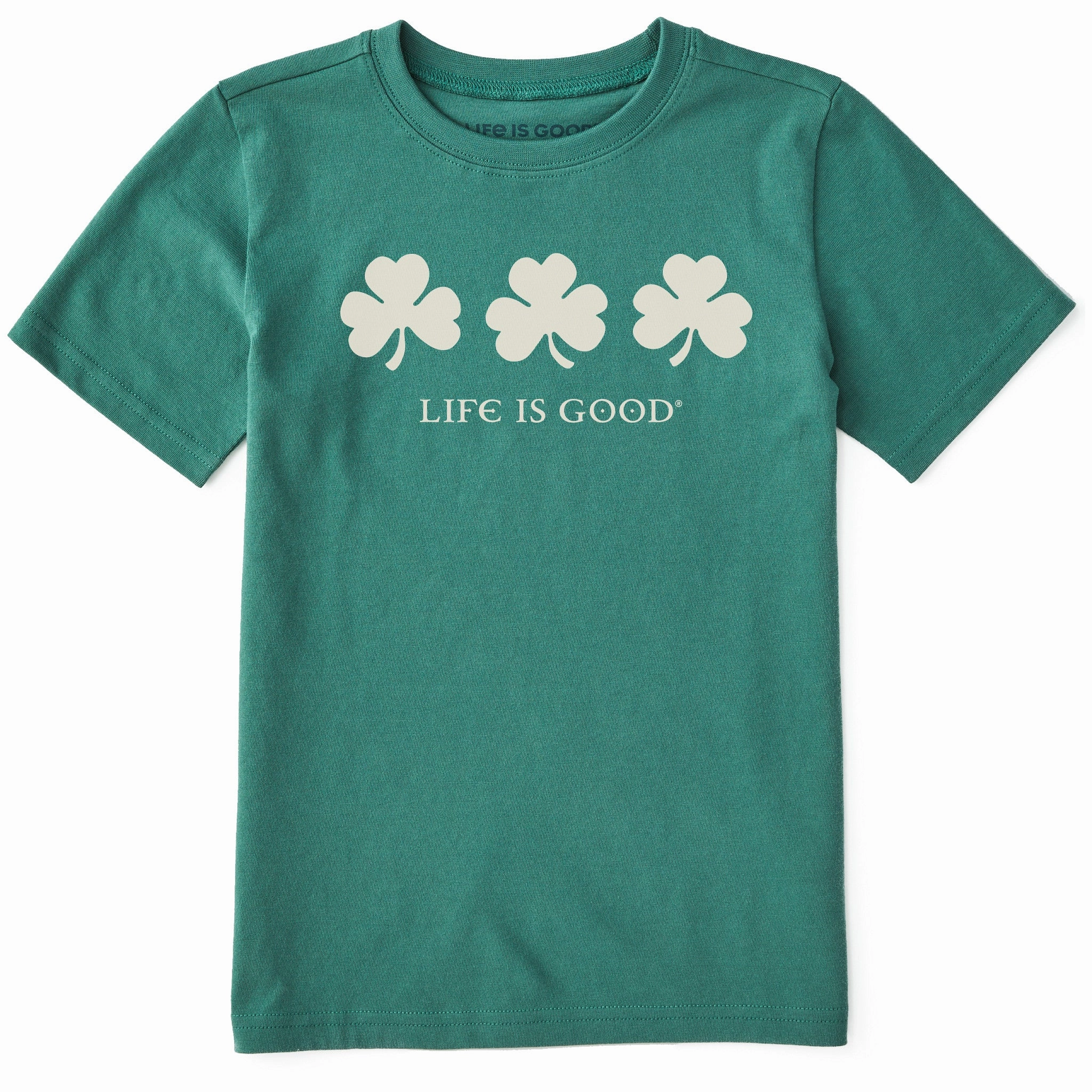 Fresh Trend Stylish Day Wear Kids Irish Shamrocks Short Sleeve Crusher Tee