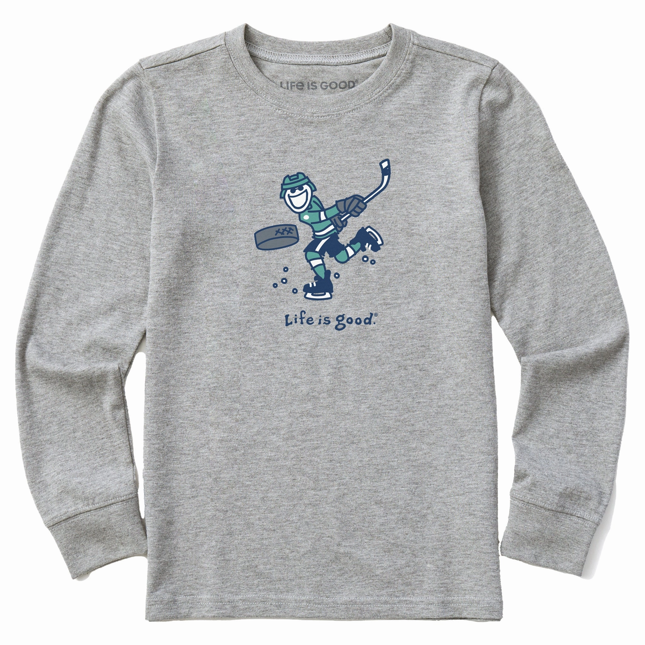 Kids Jake Slap Shot Long Sleeve Crusher Tee Soft Texture