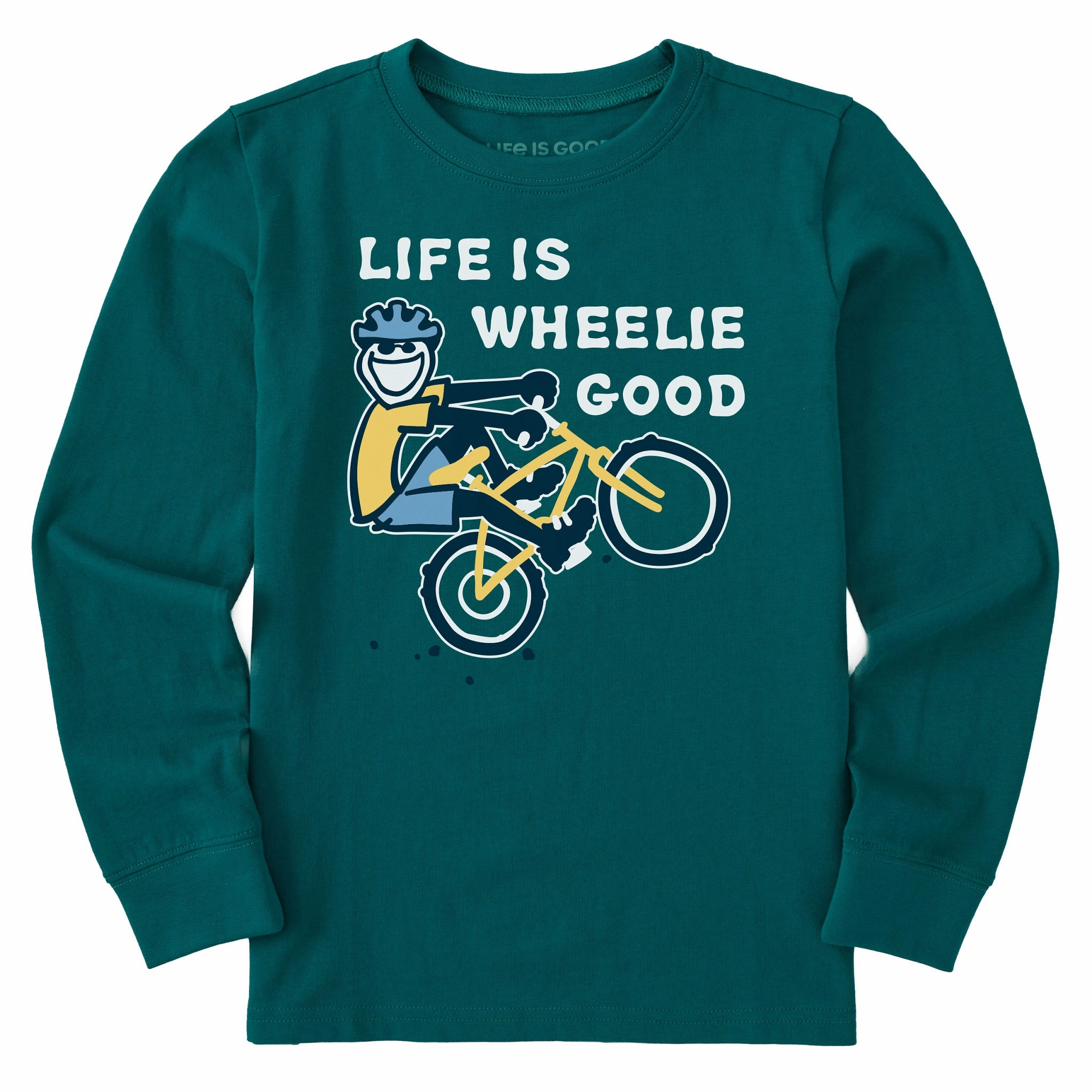 Kids Jake Wheelie Good Long Sleeve Crusher Tee Classic Comfort Comfy Waistband