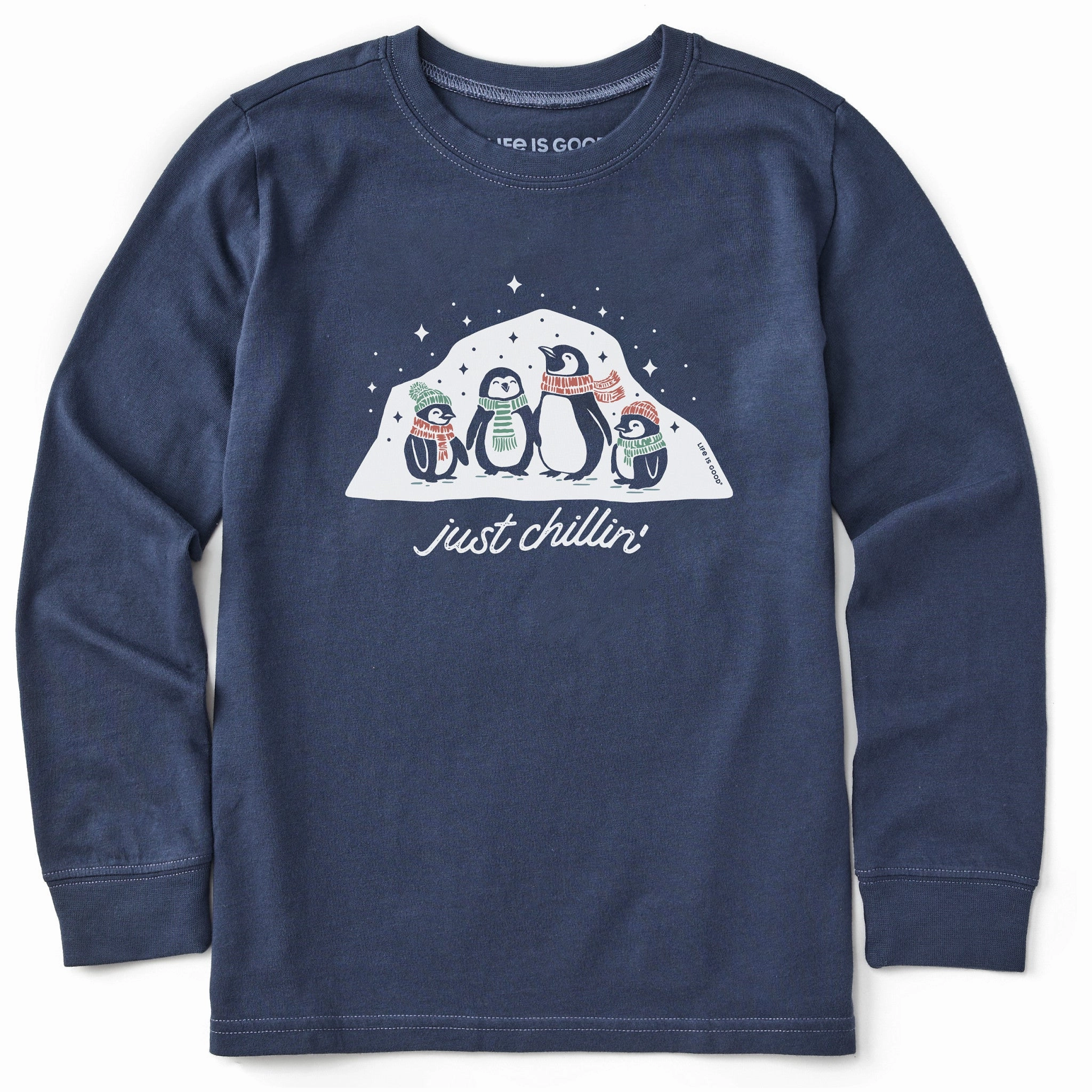 Luxury clothing Kids Just Chillin' Penguin Fam Long Sleeve Crusher Tee