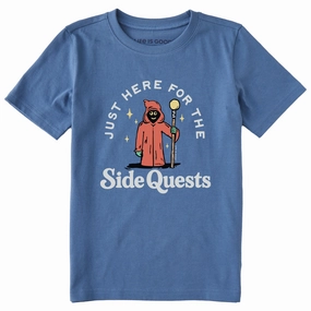 Kids Just Here for the Side Quests Short Sleeve Crusher Tee Easy Care Material