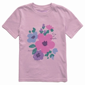 Kids Keep it Simple Waterflowers Short Sleeve Crusher Tee Stretch Comfort
