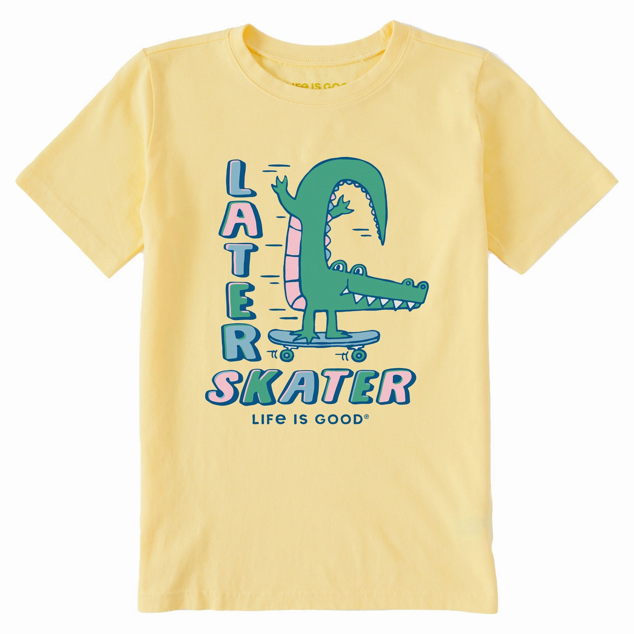Kids Later Skater Alligator Short Sleeve Crusher Tee Thermal Regulating Layer Reinforced Shoulder Seams