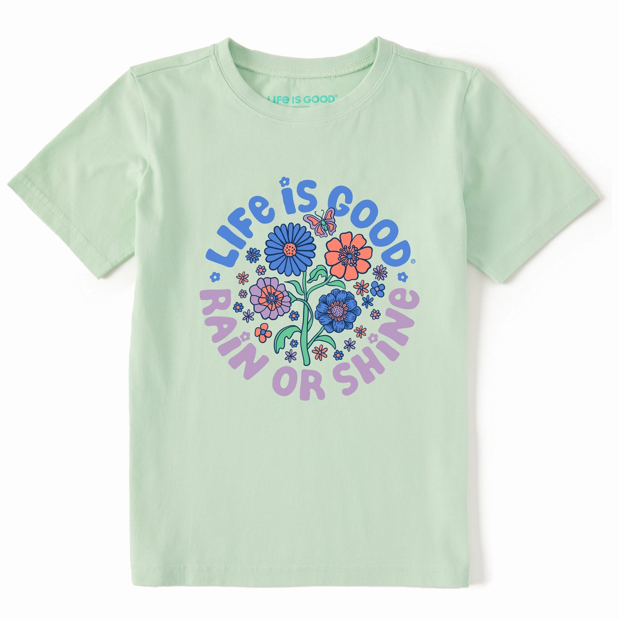 spring fashion Kids LIG Rain or Shine Flowers Short Sleeve Crusher Tee