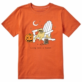 Regular fit normality Kids Living the Treat Life Halloween Short Sleeve Crusher Tee