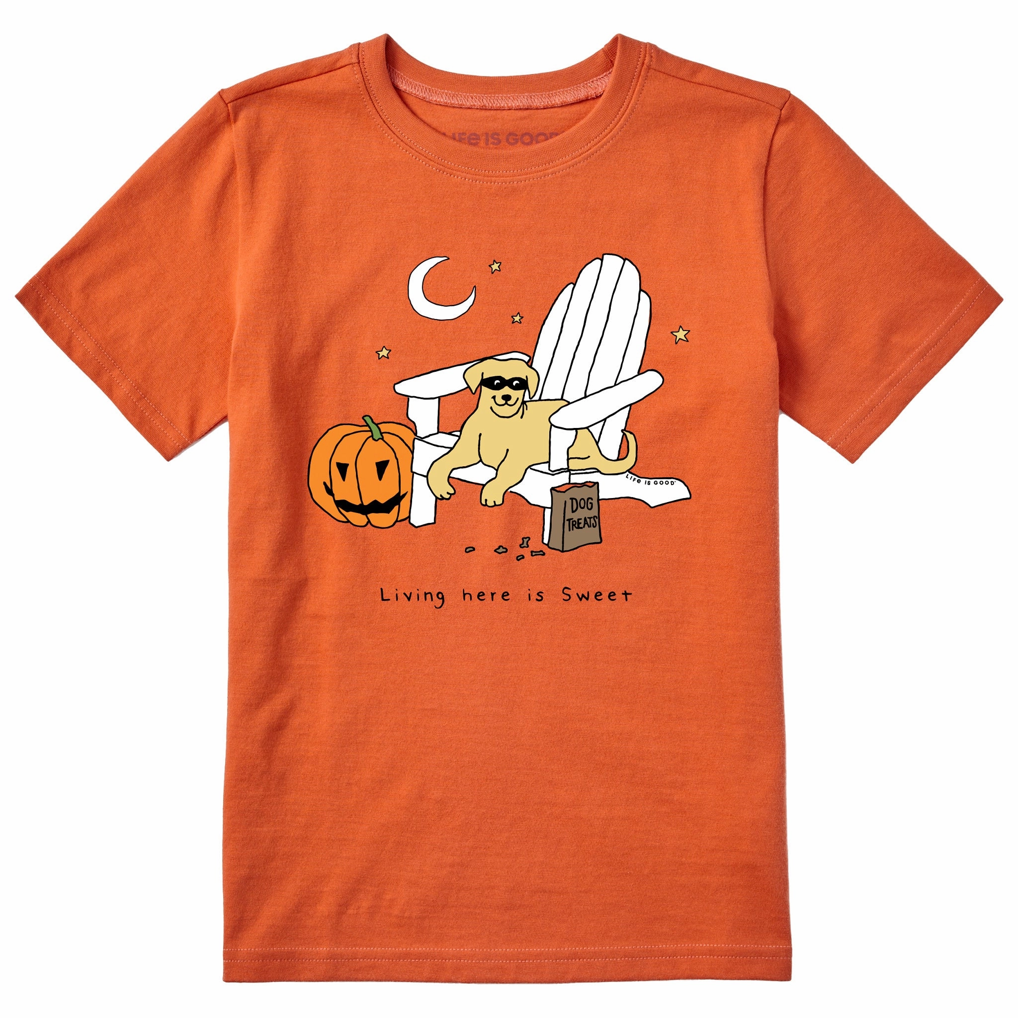 Cozy Stretch Fit Kids Living the Treat Life Halloween Short Sleeve Crusher Tee