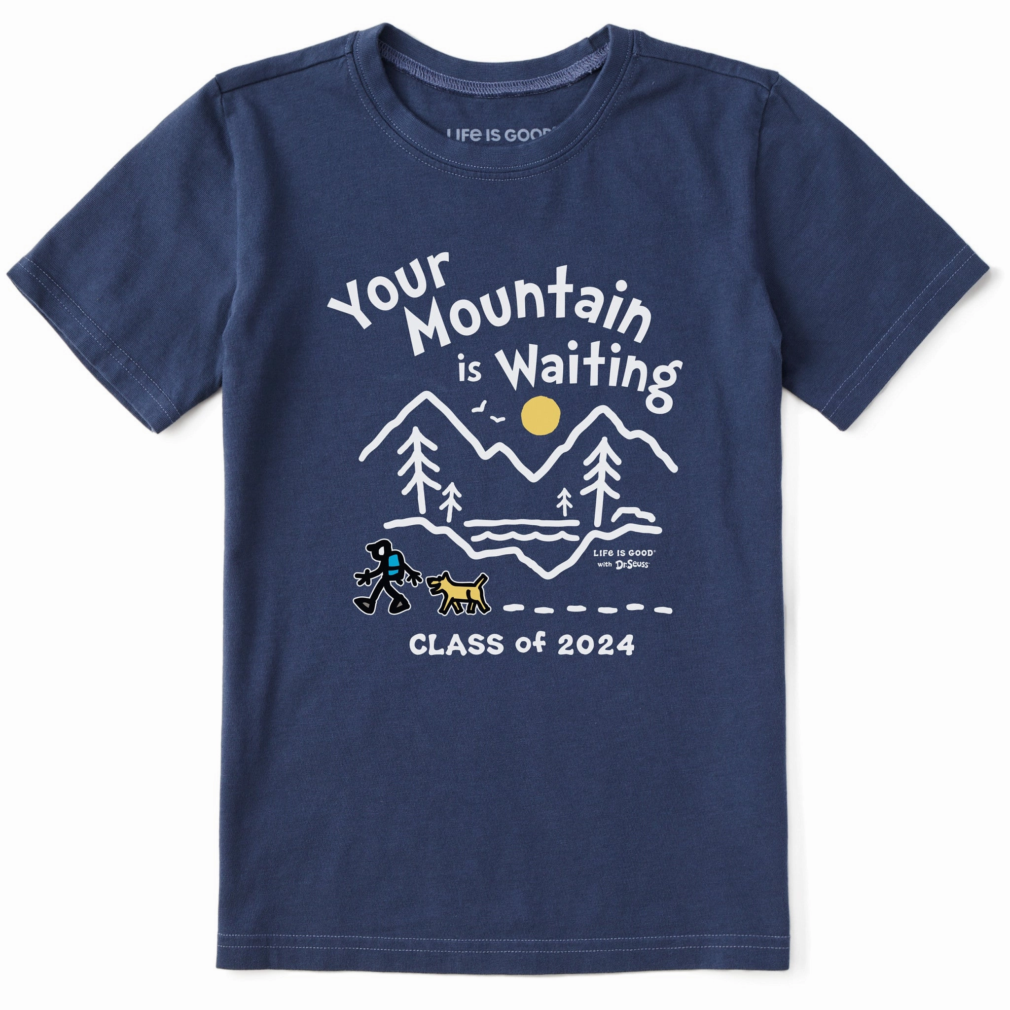 Adult sophistication Kids Mountain is Waiting Hike Class of 2024 Short Sleeve Crusher Tee