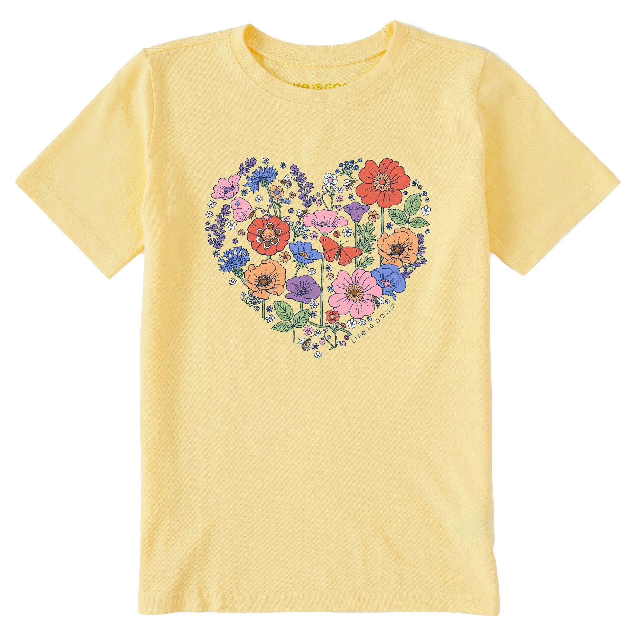 Kids My Wildflower Heart Short Sleeve Crusher Tee Casual Vibes Lightweight Material