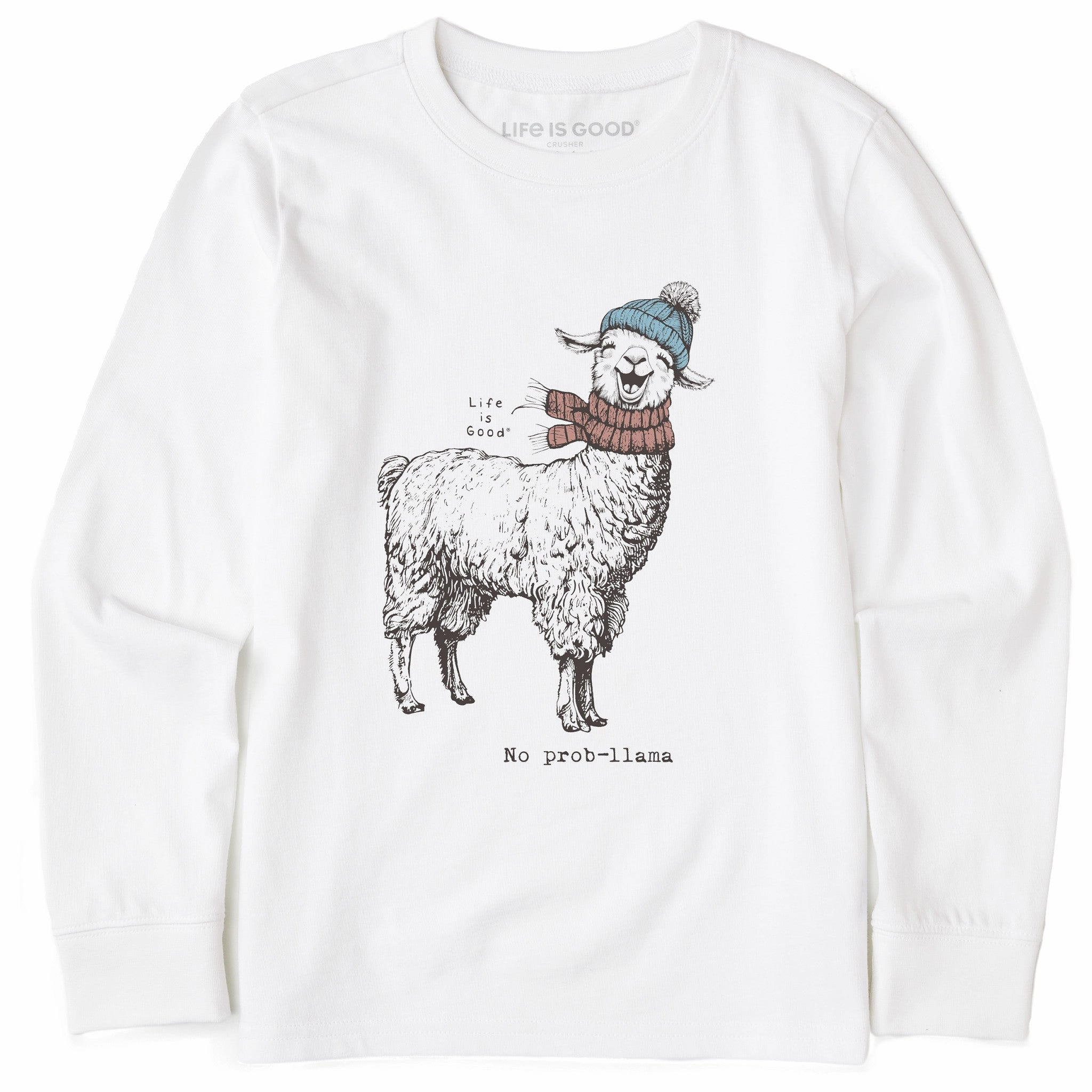 Kids No Prob-llama Long Sleeve Crusher Tee Award-winning Relaxed fit wear