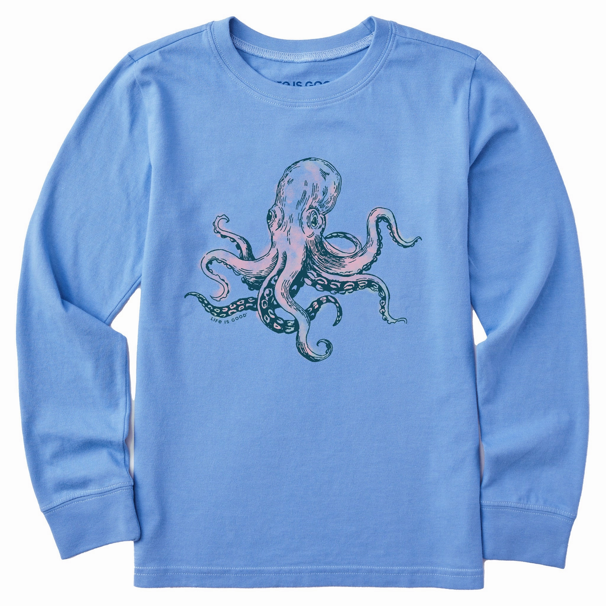 Kids Octopus Long Sleeve Crusher Tee Effortless Fashion