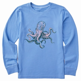 Kids Octopus Long Sleeve Crusher Tee NonRestrictiveCut