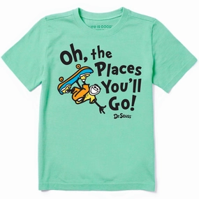 Kids Oh the Places Jake Skateboard Short Sleeve Crusher Tee black friday Kids playfulness