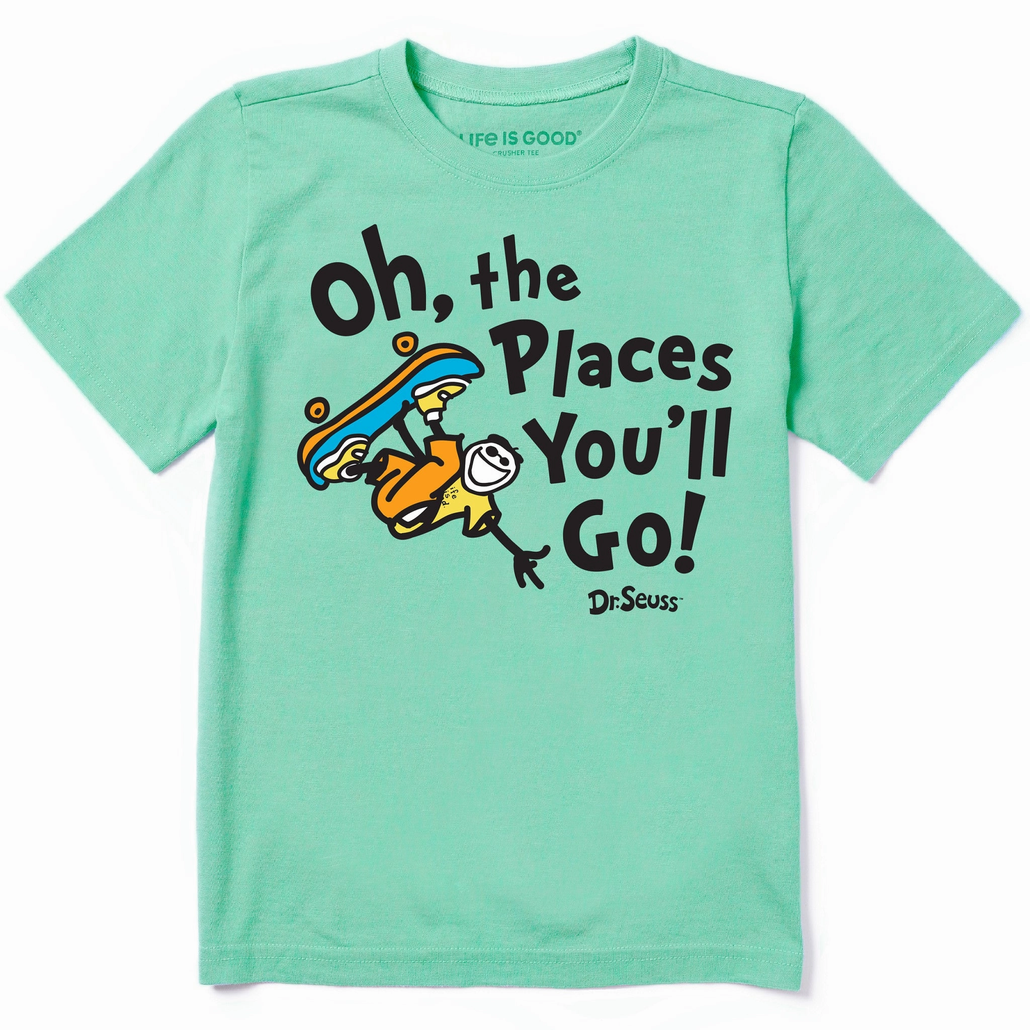 Kids Oh the Places Jake Skateboard Short Sleeve Crusher Tee black friday Kids playfulness