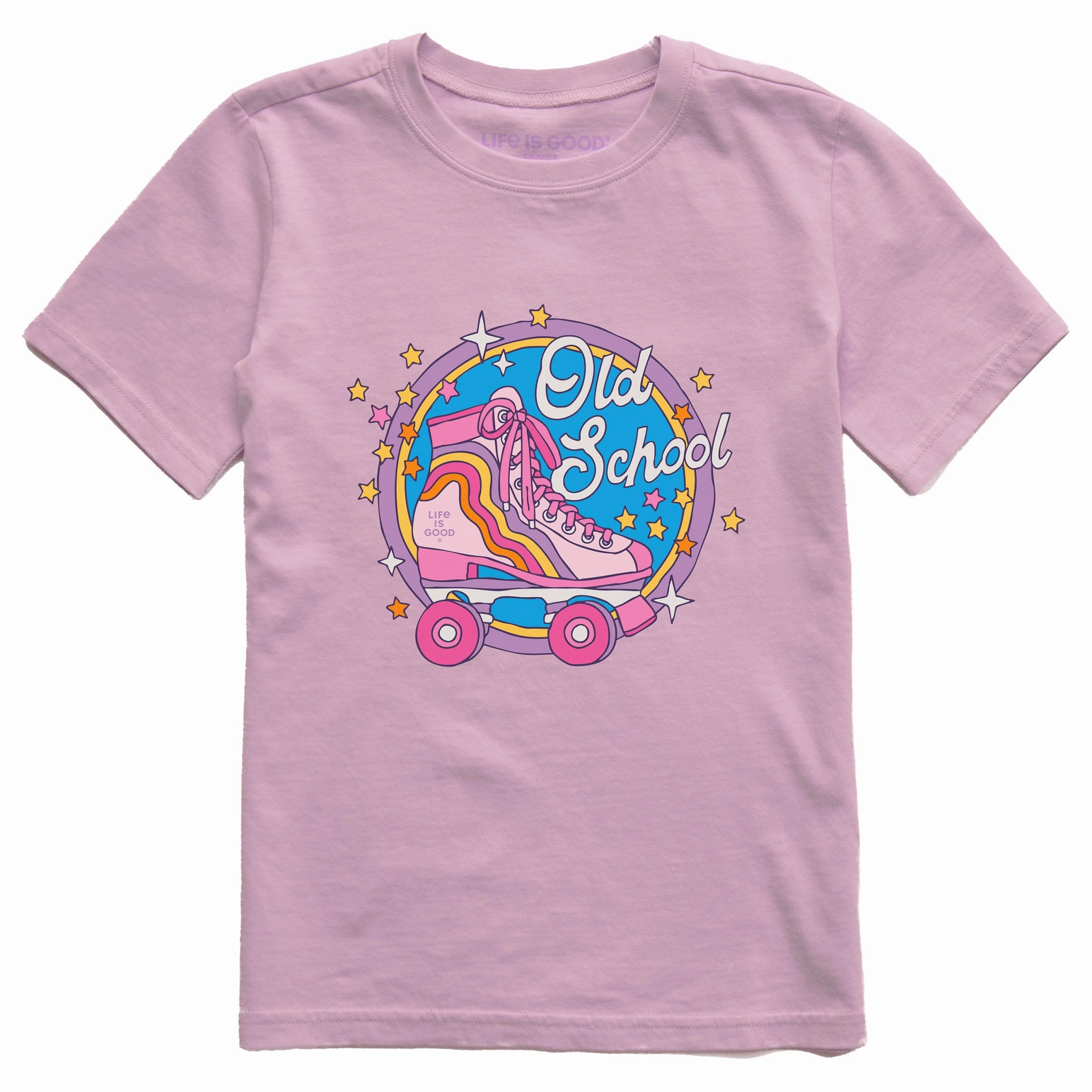 Stylish and Comfortable Soft and Stretchy Kids Old School Roller Skate Short Sleeve Crusher Tee