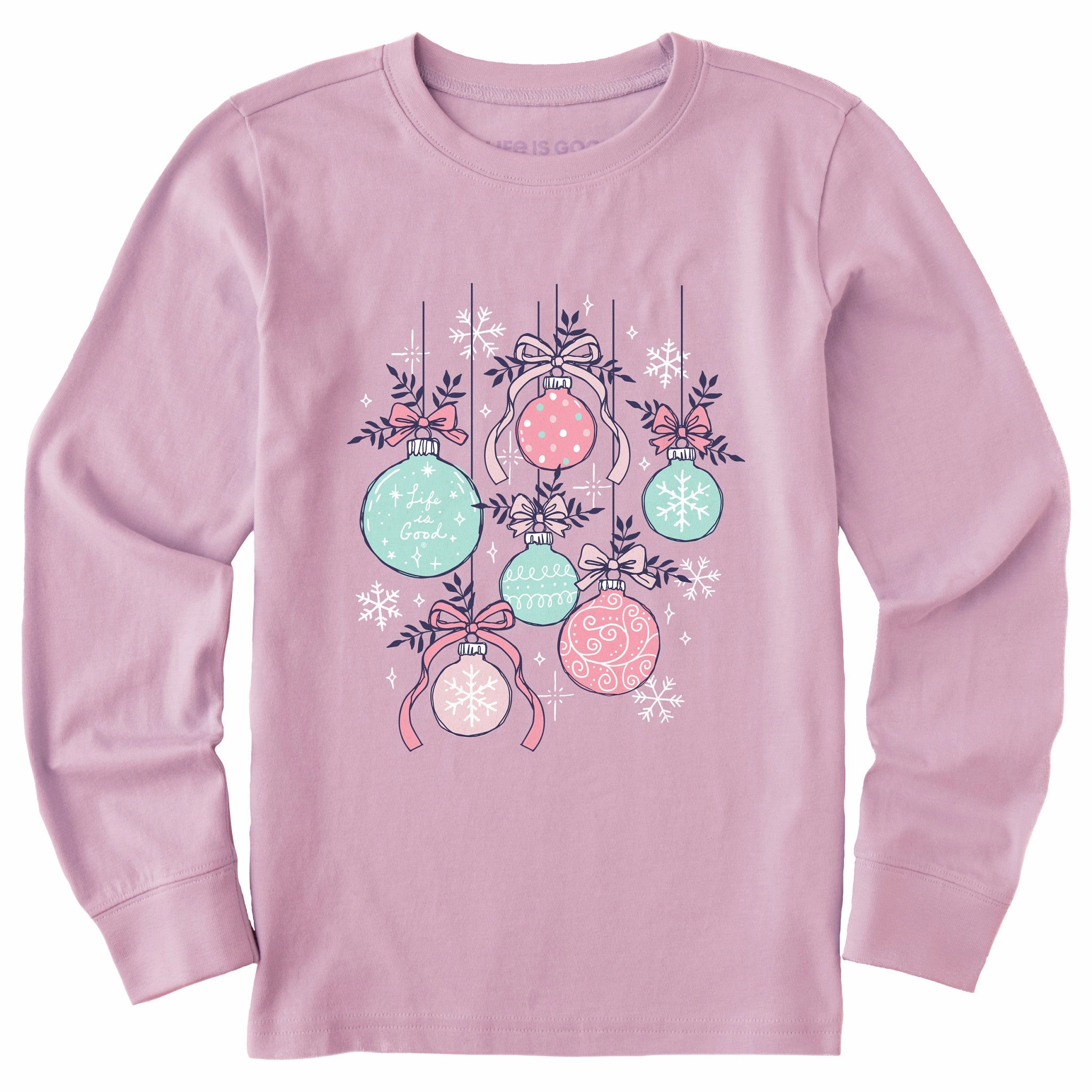 Kids Ornament Medley Long Sleeve Crusher Tee Trendy Look V neck