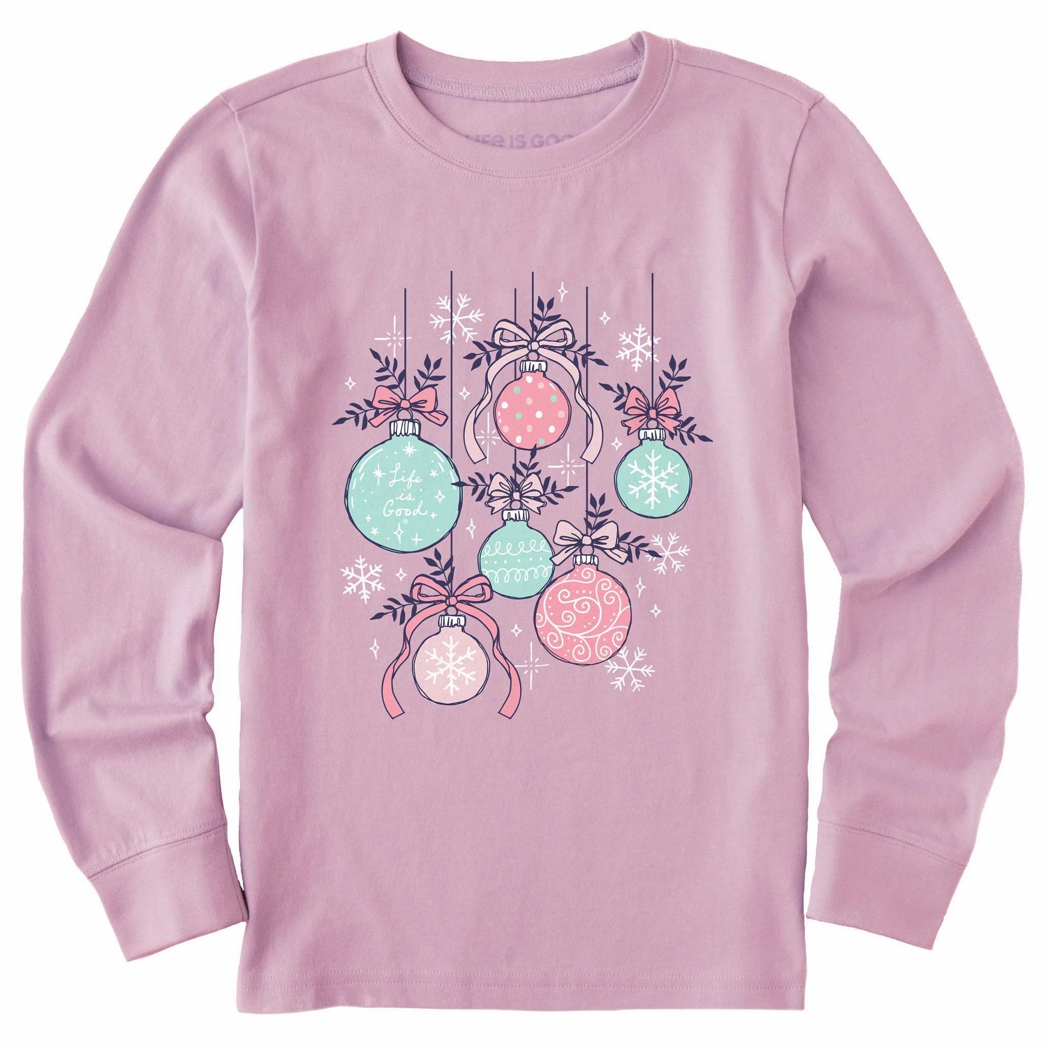 Organic Cotton Everyday Look Wear Kids Ornament Medley Long Sleeve Crusher Tee