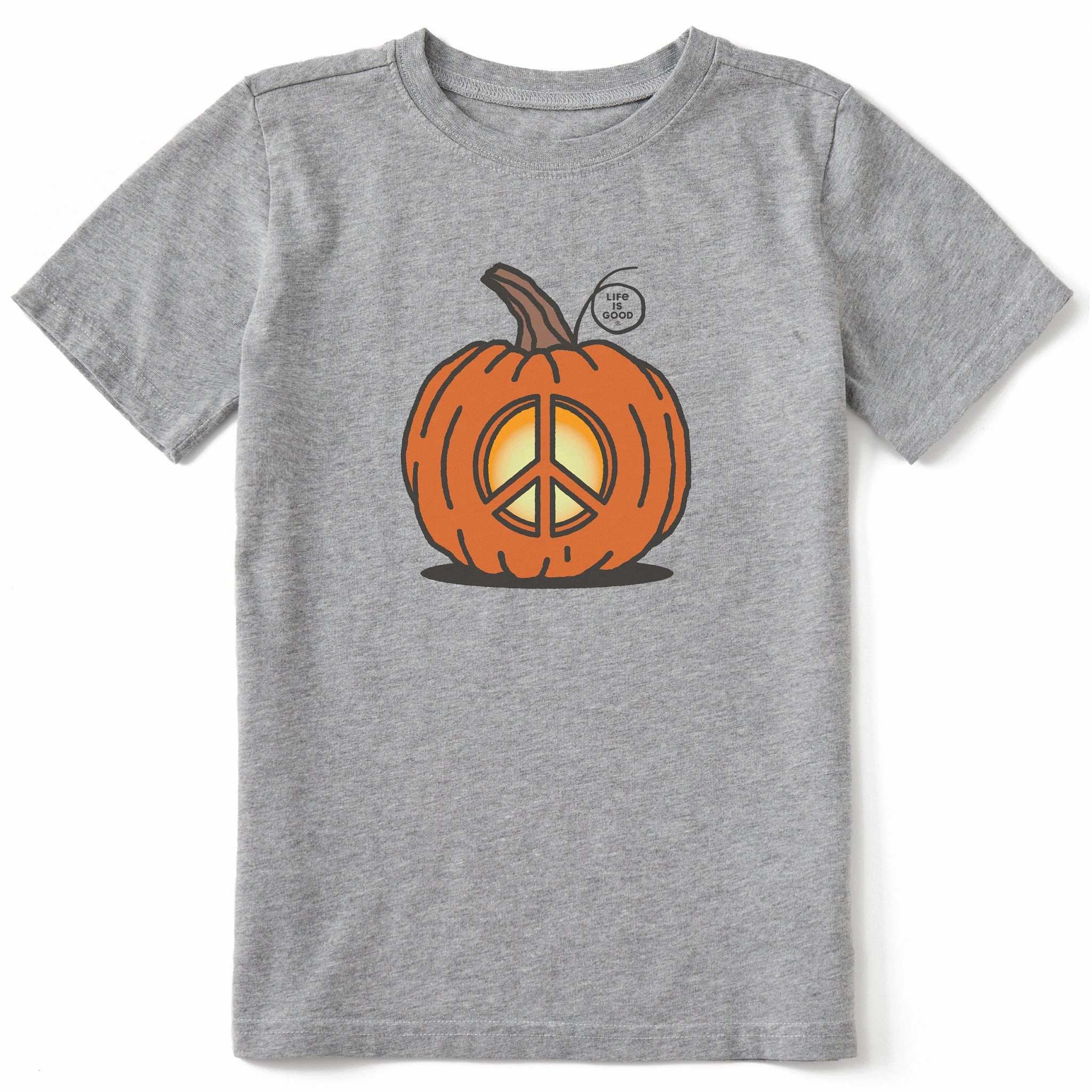 Kids Peace Pumpkin Short Sleeve Crusher Tee Easy Comfort Cozy Hug