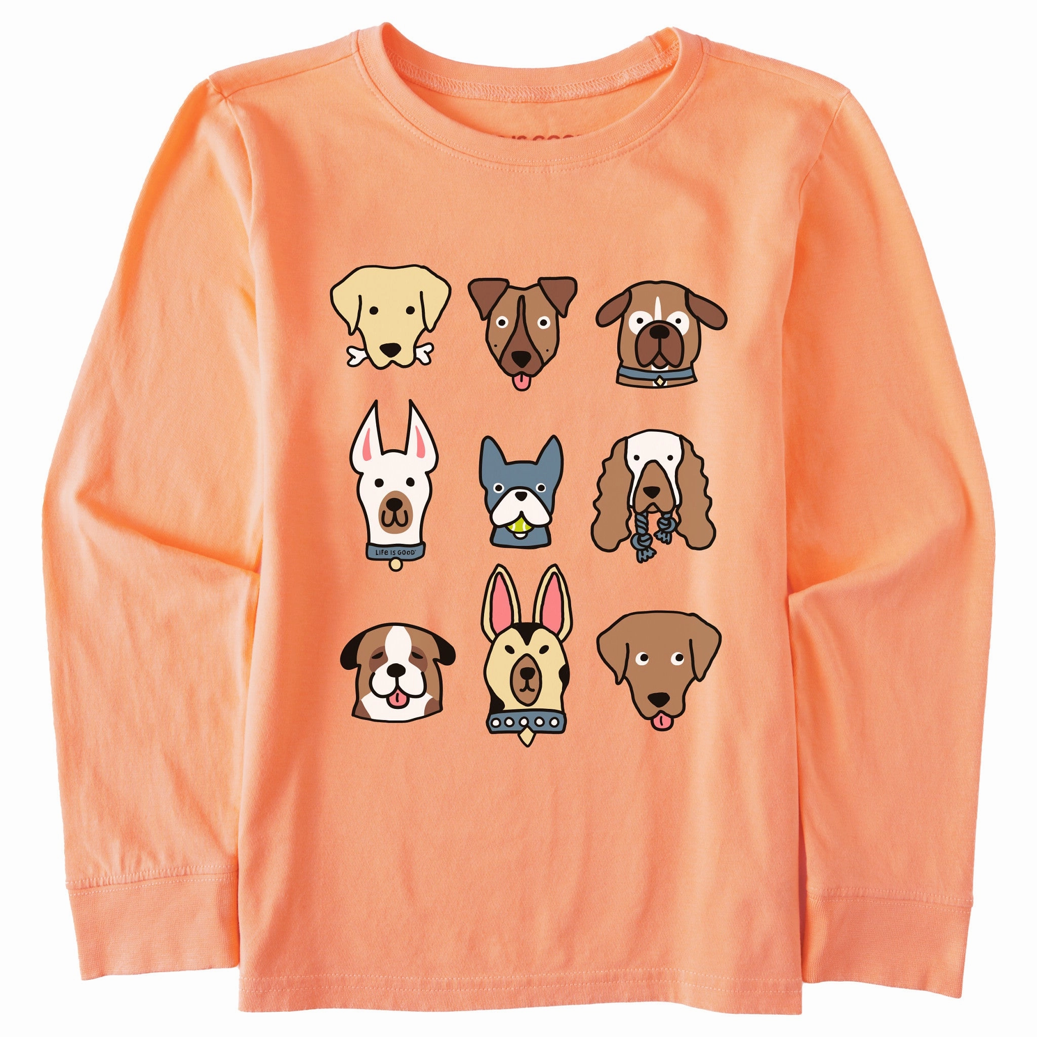 Kids Plenty of Pups Long Sleeve Crusher Tee Trendy