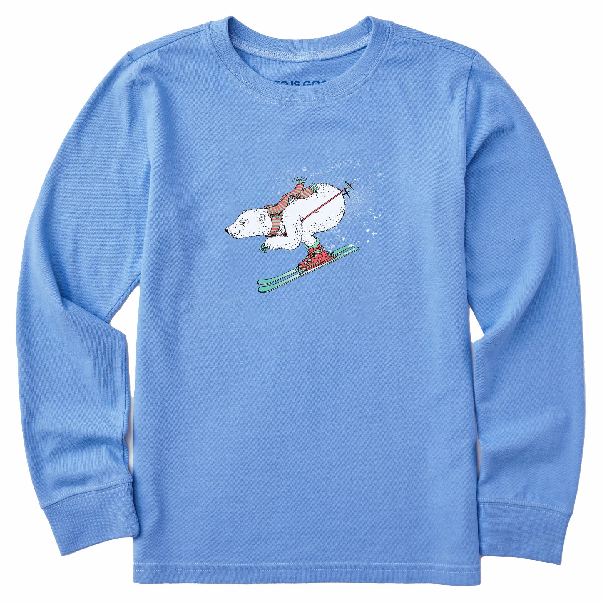 Urban Style Trend Kids Polar Bear on the Slopes Long Sleeve Crusher Tee