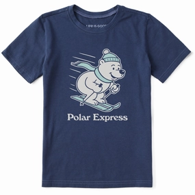Casual Flex Wear Holiday Comfort Style Kids Polar Express Bear Short Sleeve Crusher Tee