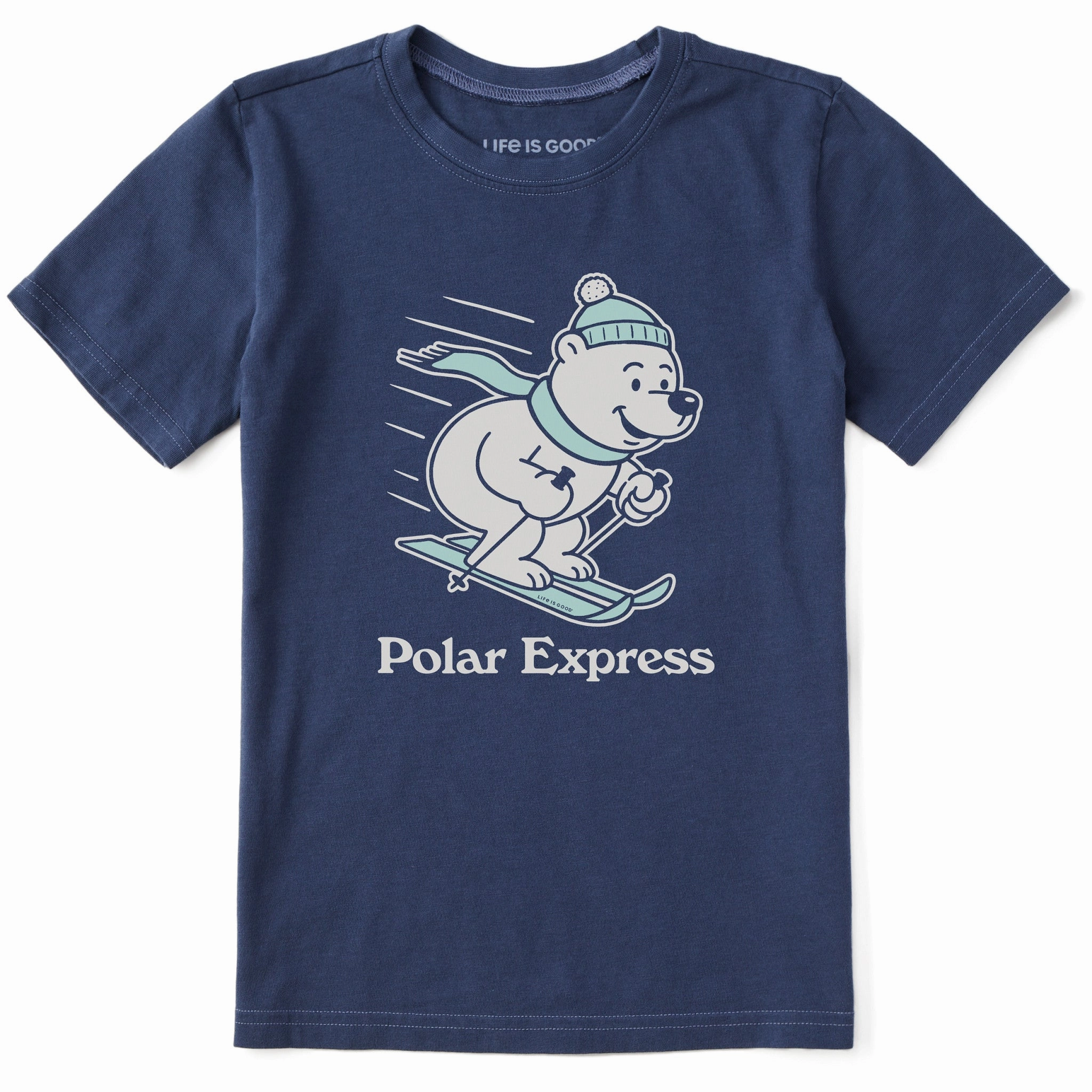 Kids Polar Express Bear Short Sleeve Crusher Tee Simple Wear