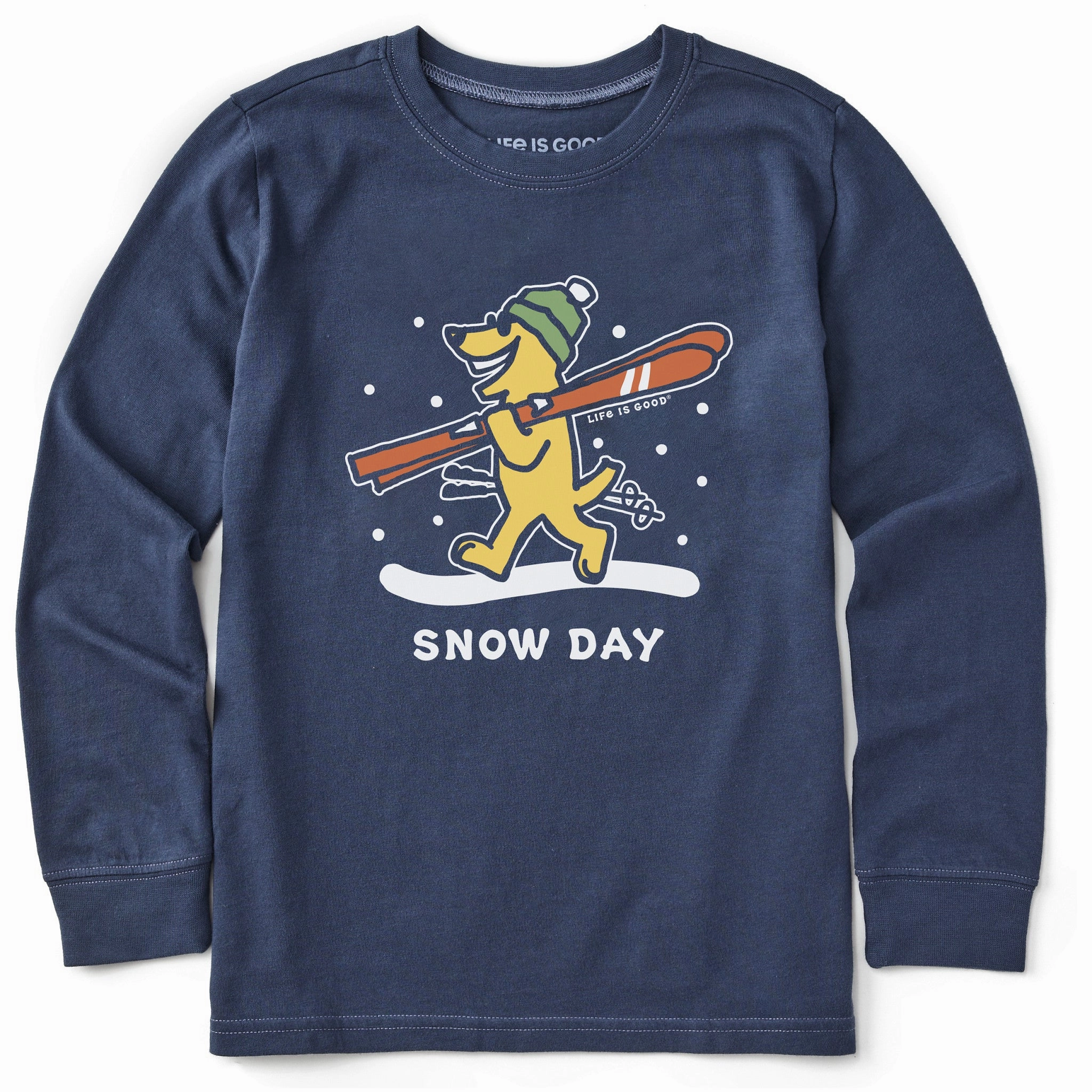 Fashionable Option Urban Casual Look Kids Rocket Ski Snow Day Long Sleeve Crusher Tee