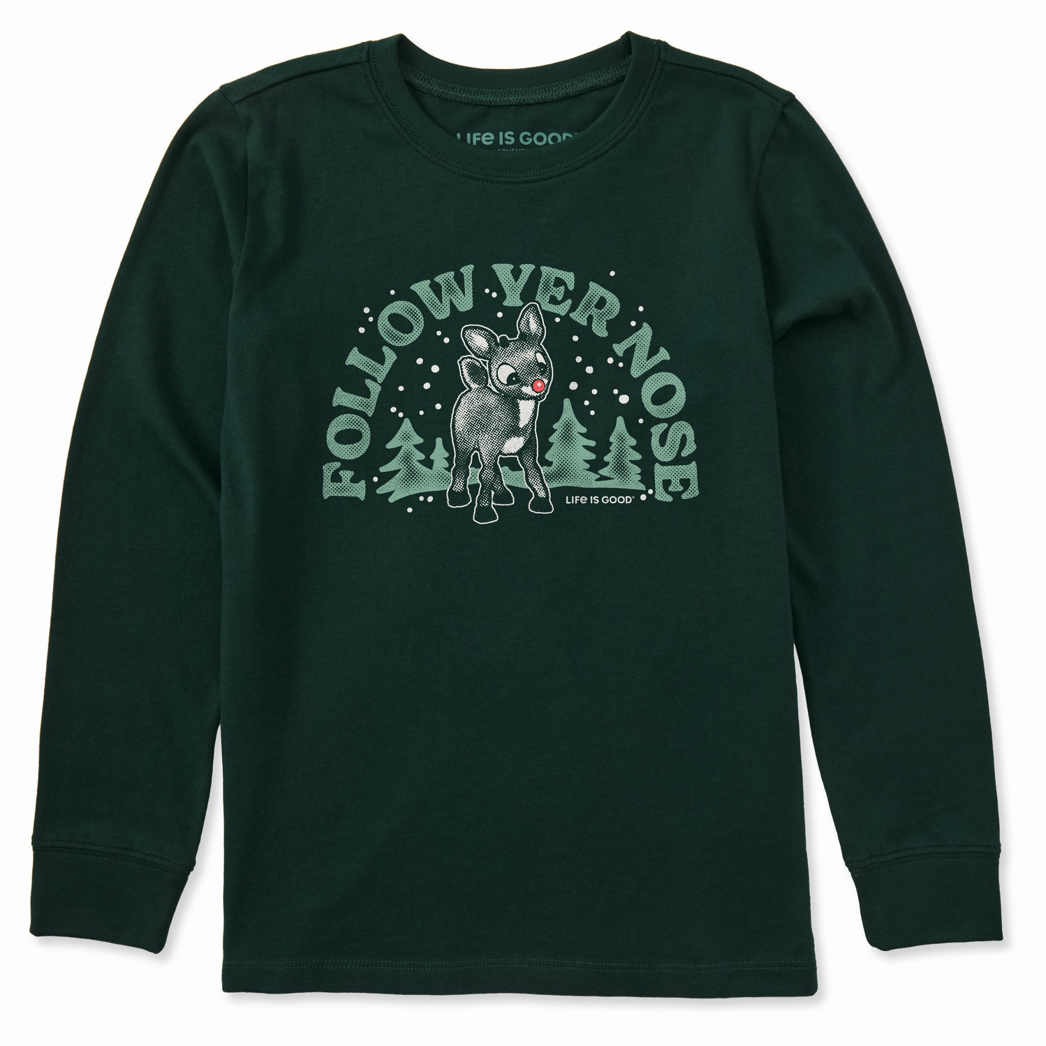 Kids Rudolph Follow Yer Nose Long Sleeve Crusher Tee Unisex Core