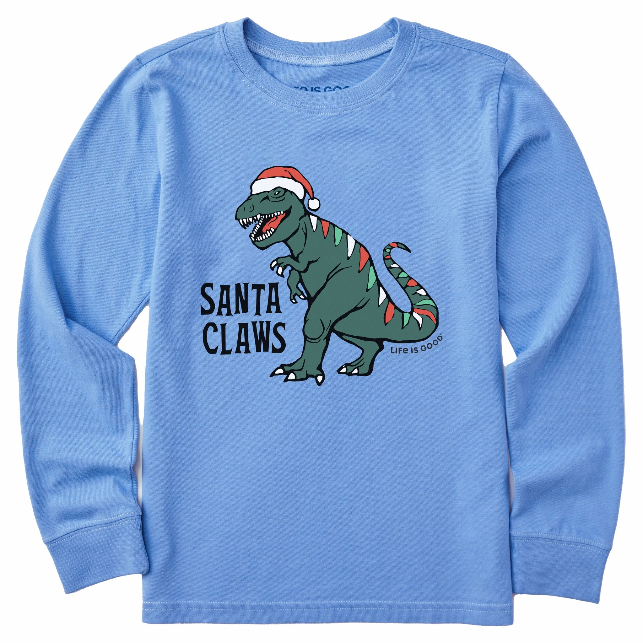 UV Protective Fabric Kids Santa Claws Dino Long Sleeve Crusher Tee