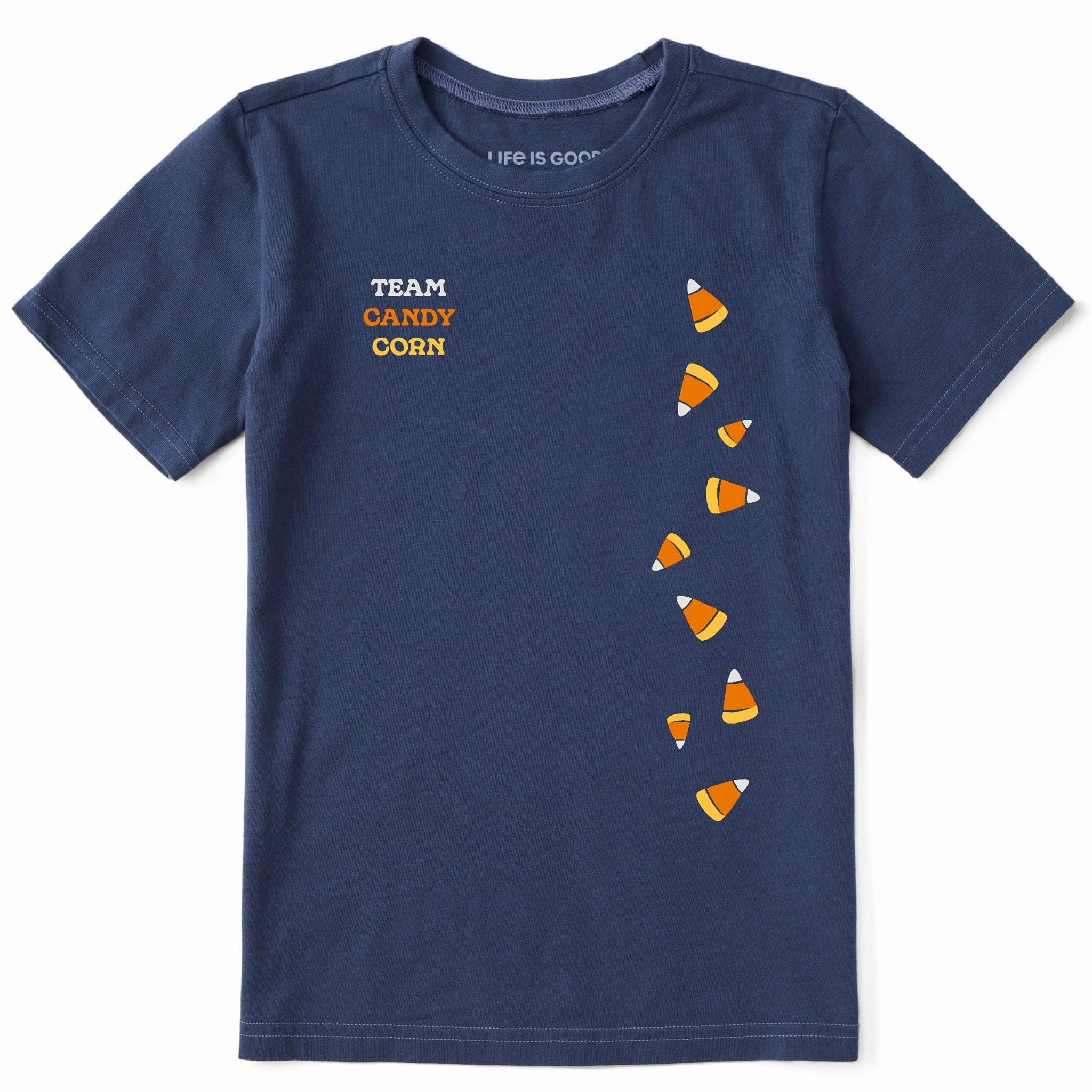 Casual Choice Wear Quick Dry Fabric Kids Scattered Candy Corn Short Sleeve Crusher Tee