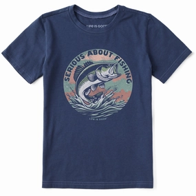 Chic Vibe Light and Fresh Kids Serious About Fishing Short Sleeve Crusher Tee