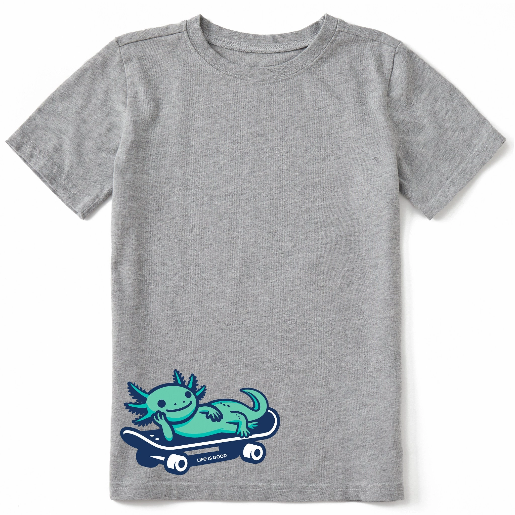 Retro nostalgia Kids Skater Axolotl Short Sleeve Crusher Tee