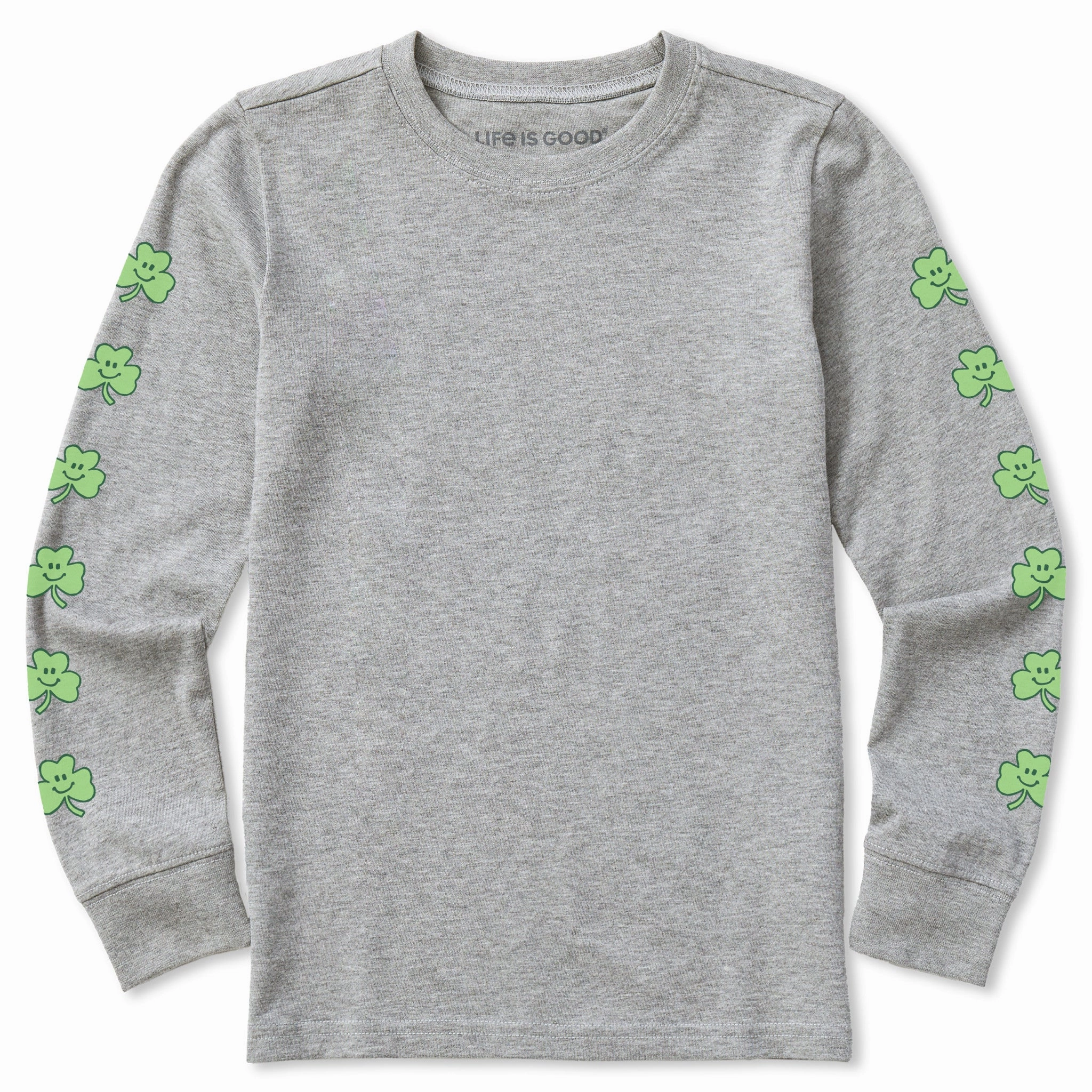 OdorResistant Fabric quick-drying Kids Smile Clovers Long Sleeve Crusher Tee