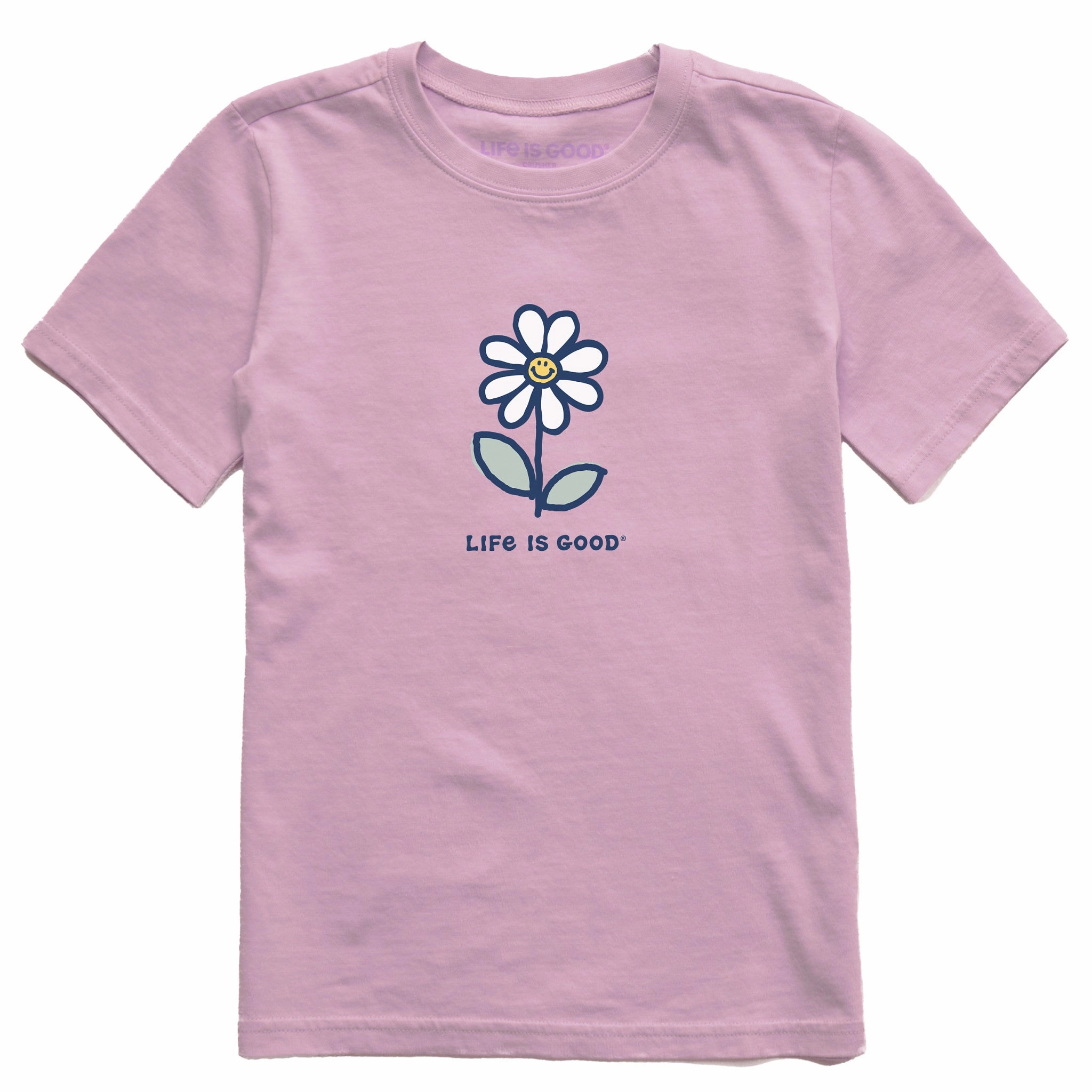 Quick Dry Performance Timeless Appeal Kids Smile Daisy Short Sleeve Crusher Tee