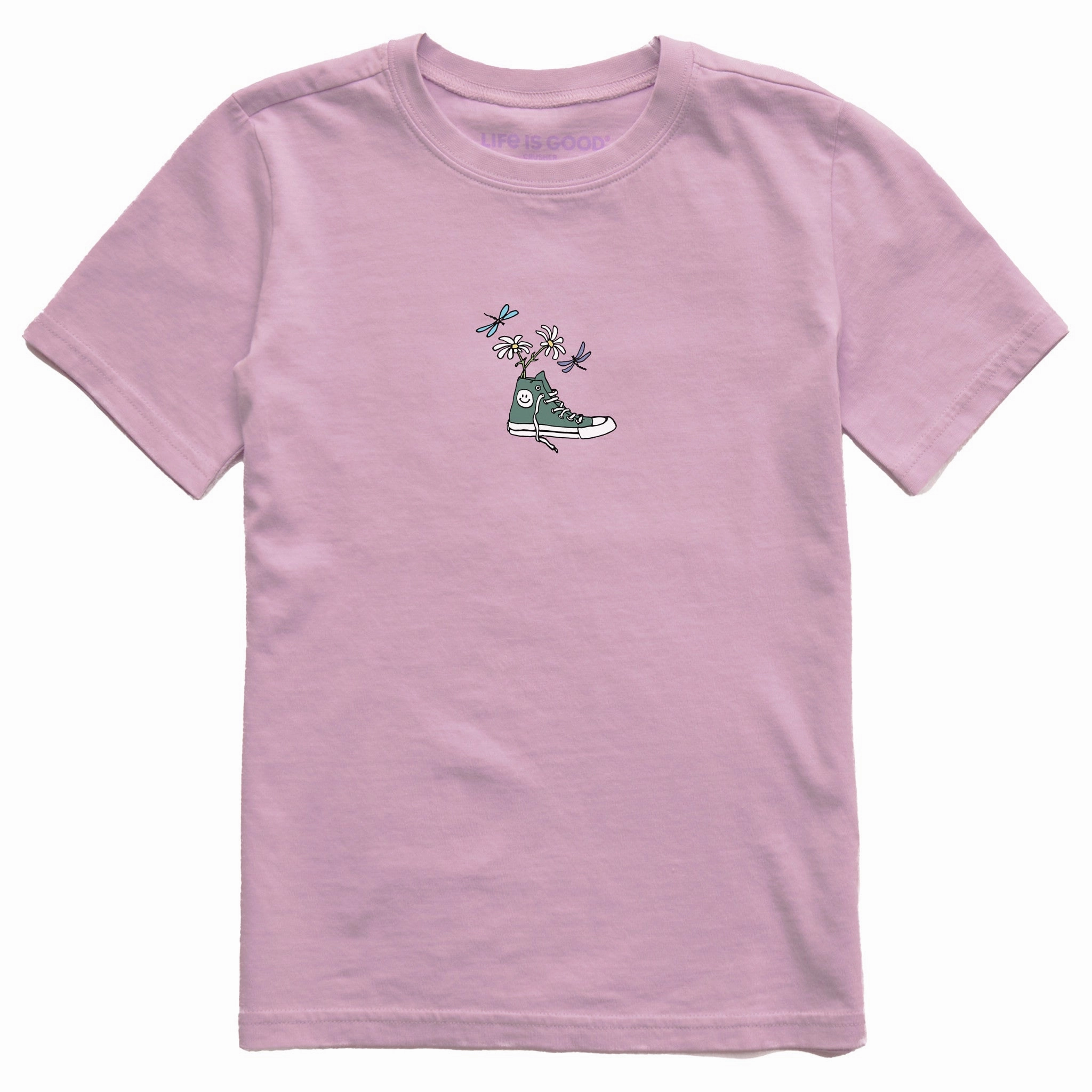 Kids Sneaker Daisy Short Sleeve Crusher Tee Urban Fashion DropShoulderDesign