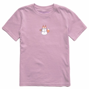 Kids Snowman Fox Short Sleeve Crusher Tee Stylish piece Active Outfit Style