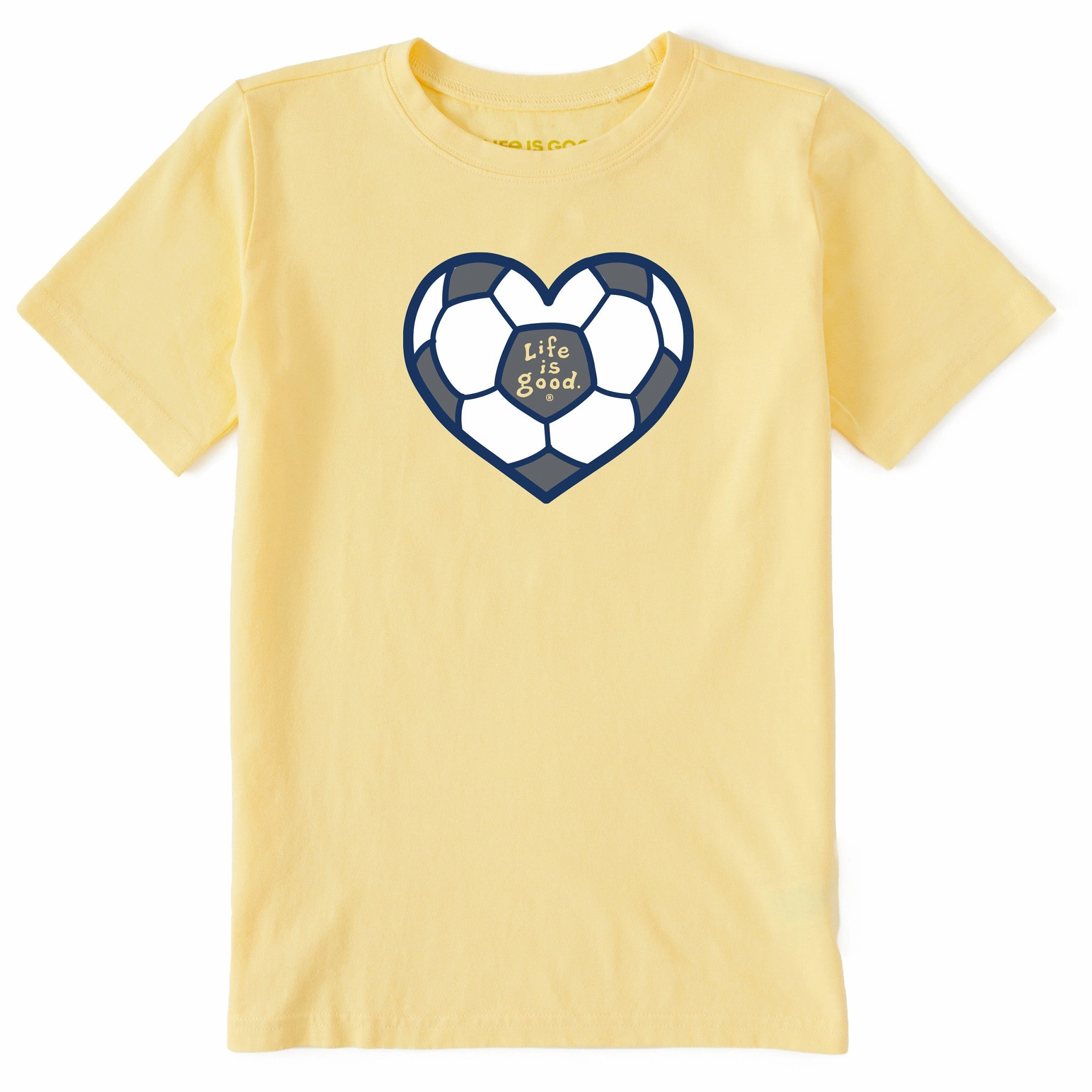 Kids Soccer Heart Short Sleeve Crusher Tee Casual Performance Airflow Ventilation