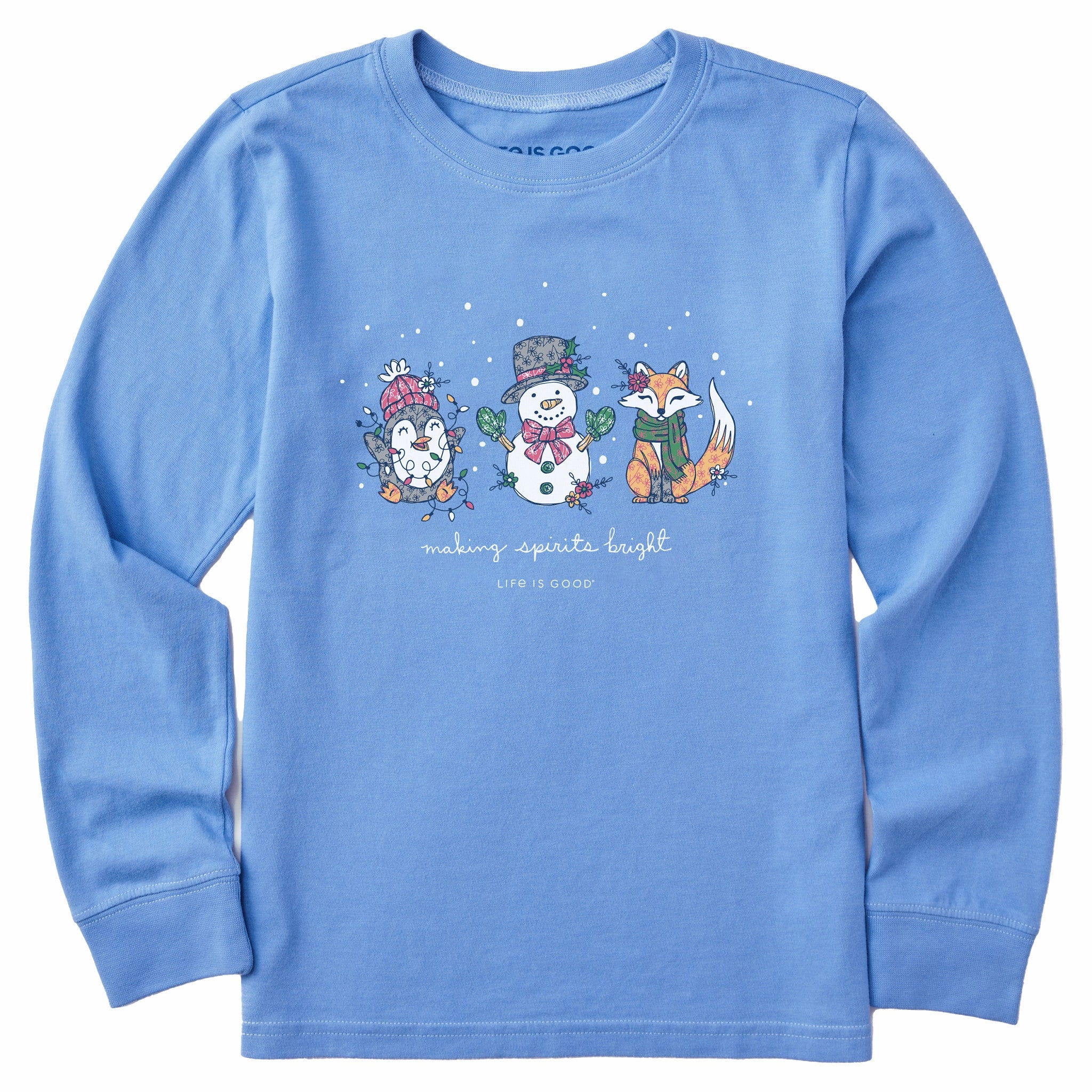 Casual Layer Wear Kids Spirits Bright Snowman, etc Long Sleeve Crusher Tee
