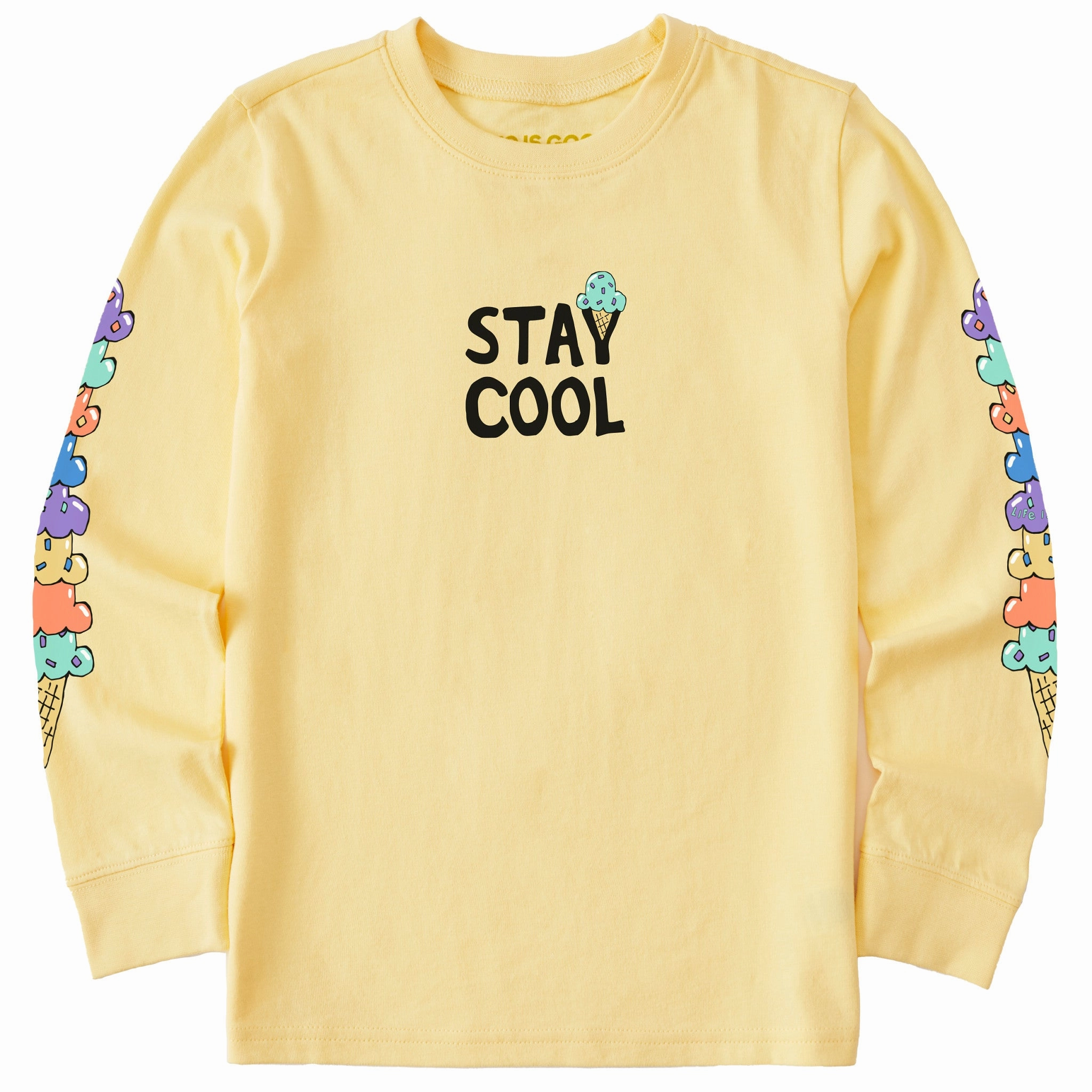 Kids Stay Cool Cone Stack Long Sleeve Crusher Tee Cozy Touch