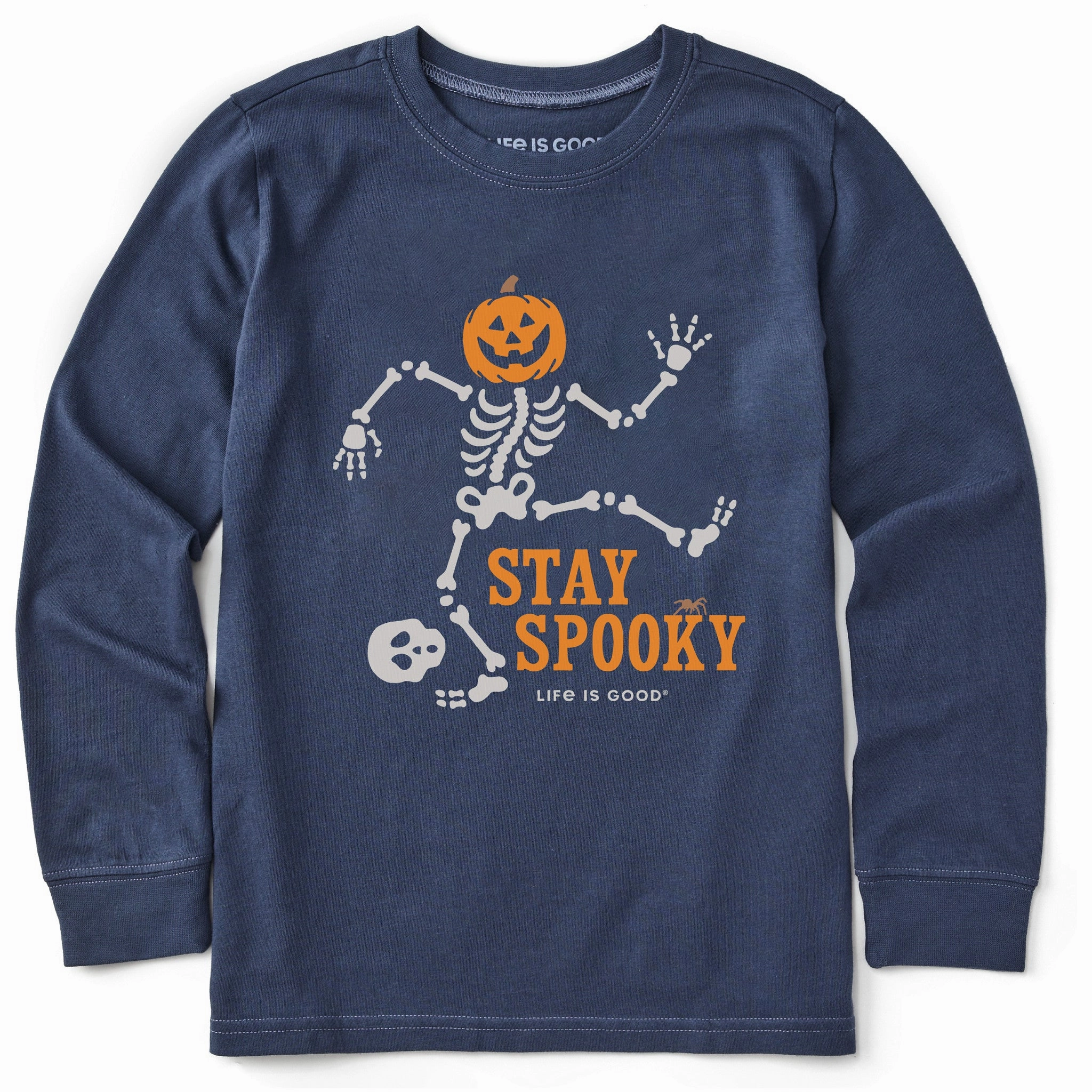 Kids Stay Spooky Skeleton Long Sleeve Crusher Tee AntiStaticFinish spring fashion