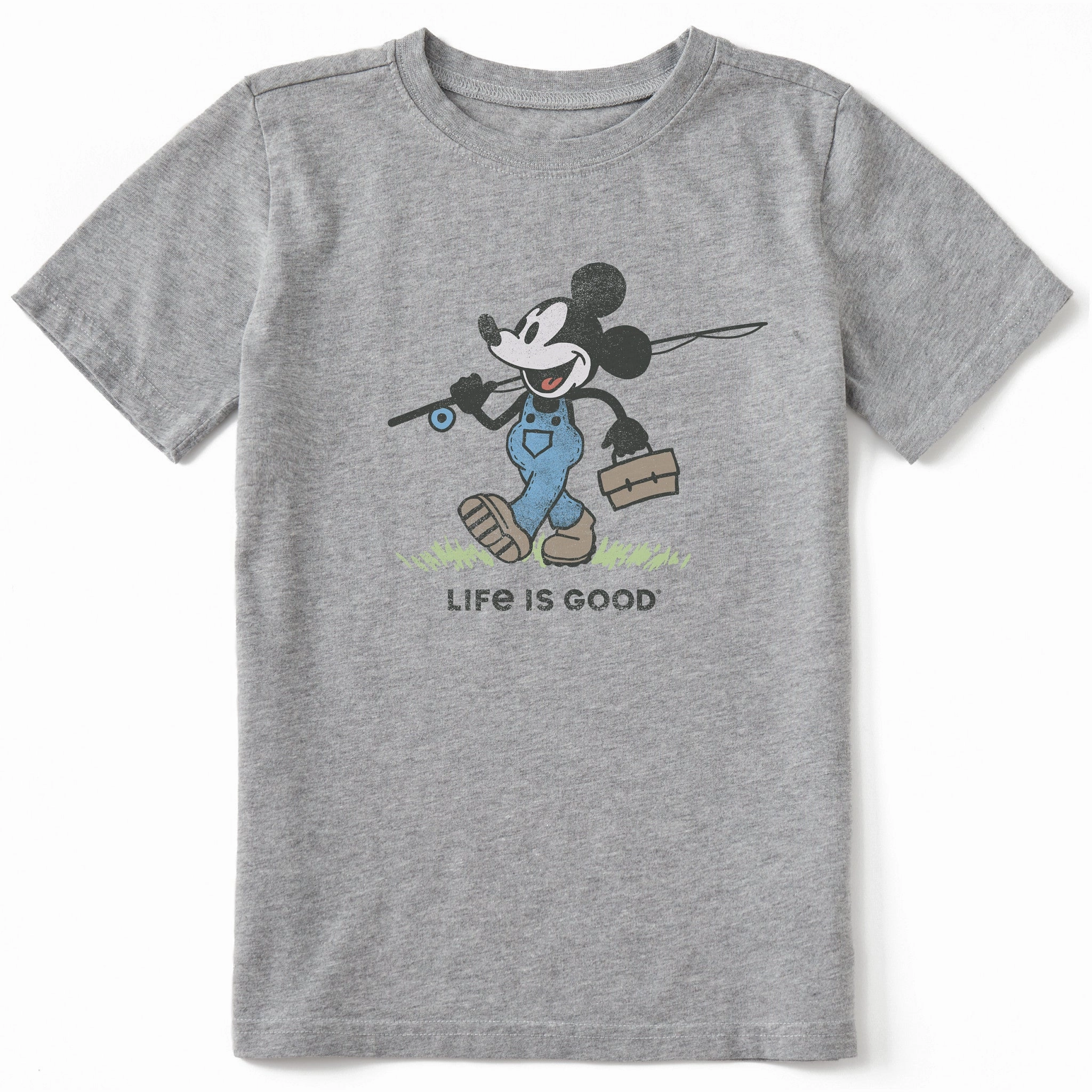 fade resistant color Chic Comfort Style Kids Steamboat Willie Fishing Short Sleeve Crusher Tee