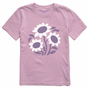 Kids Sunflower Circle Short Sleeve Crusher Tee Recycled Polyester spring fashion